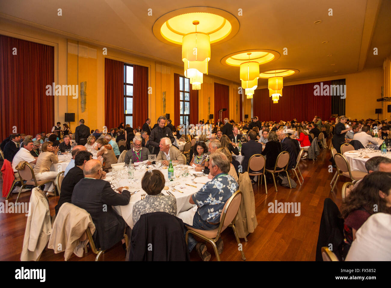 A reception in the ambassador function room of the Biarritz municipal casino (Atlantic Pyrenees - France). Stock Photo
