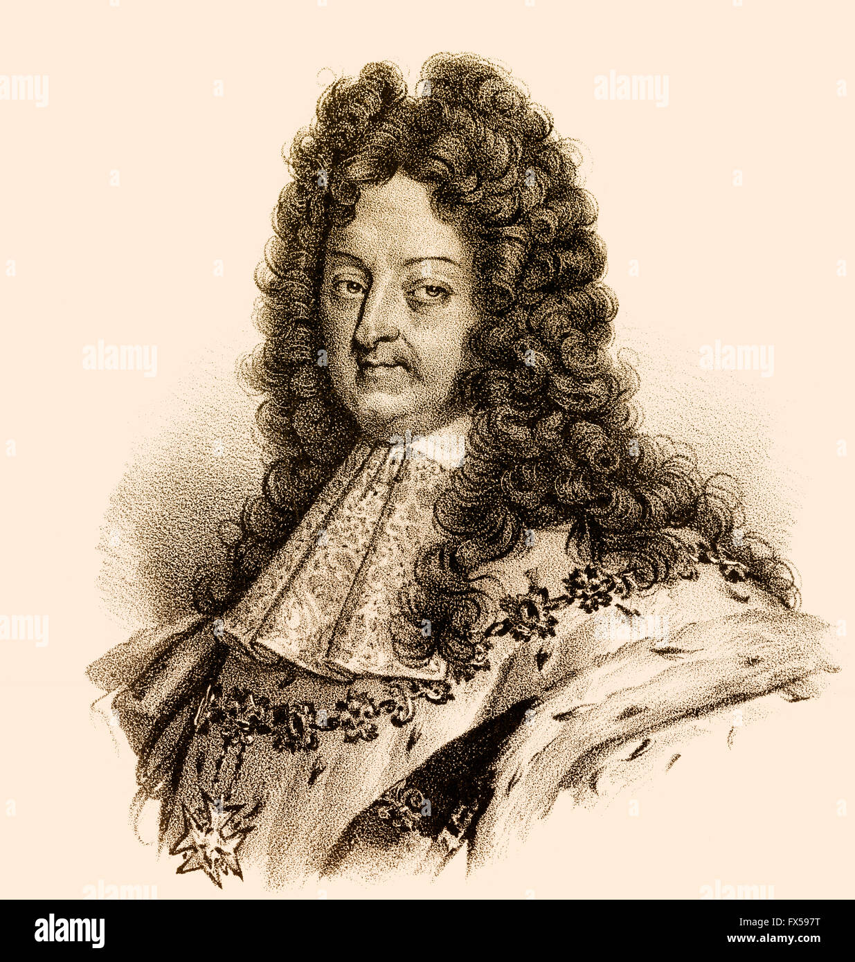 Louis XIV, 1638-1715, Louis the Great, Sun King, Ludwig XIV., King of France Stock Photo