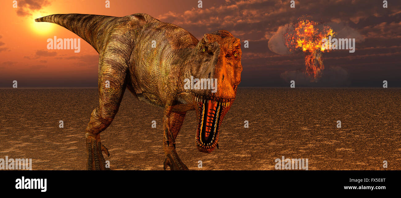 The End Of The Dinosaurs. Stock Photo