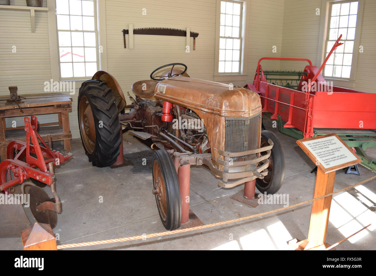A 1951 Ford tractor that was used on the goat farm at Carl Sandburg Home. Stock Photo