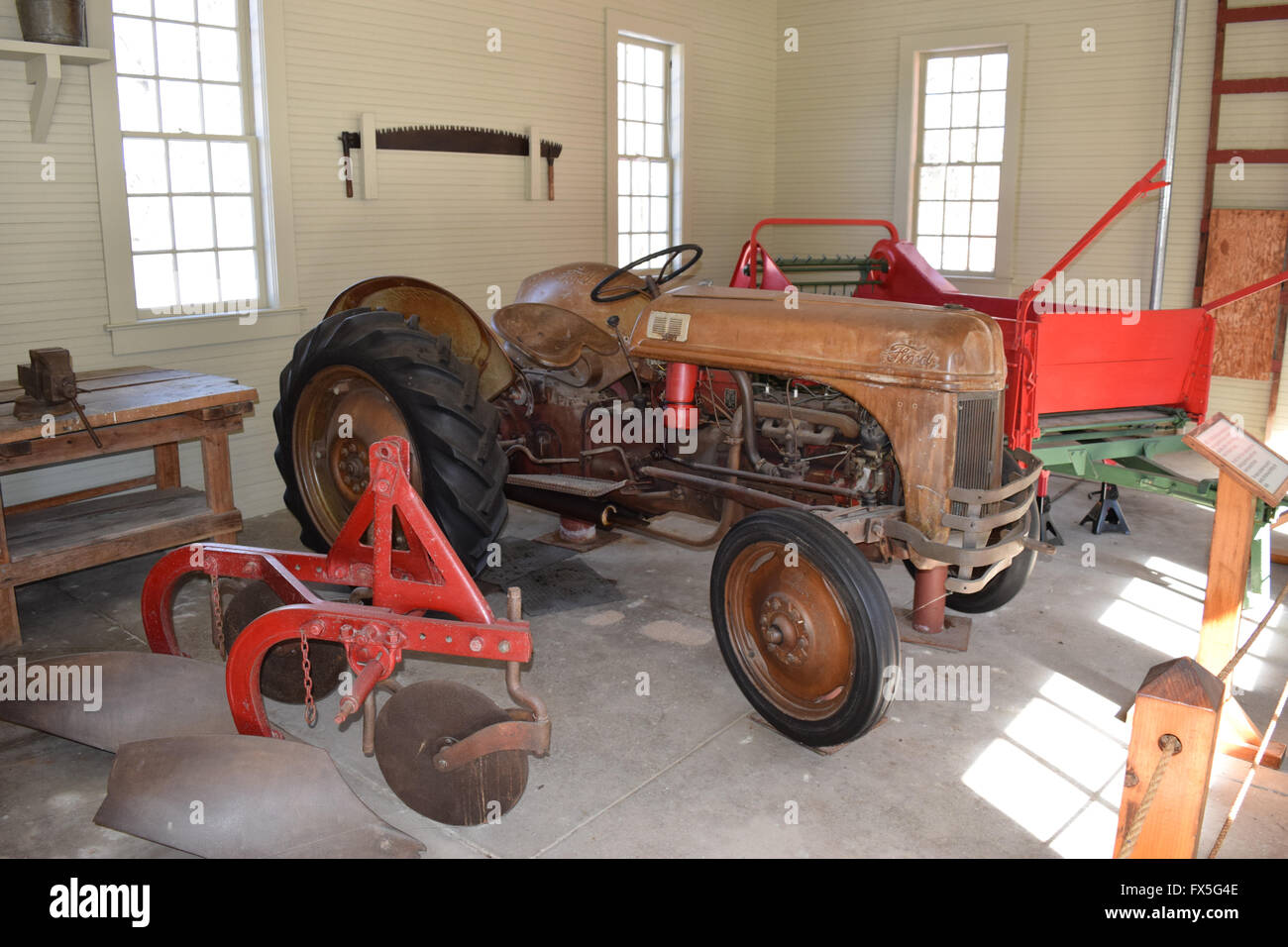 A 1951 Ford tractor that was used on the goat farm at Carl Sandburg Home. Stock Photo