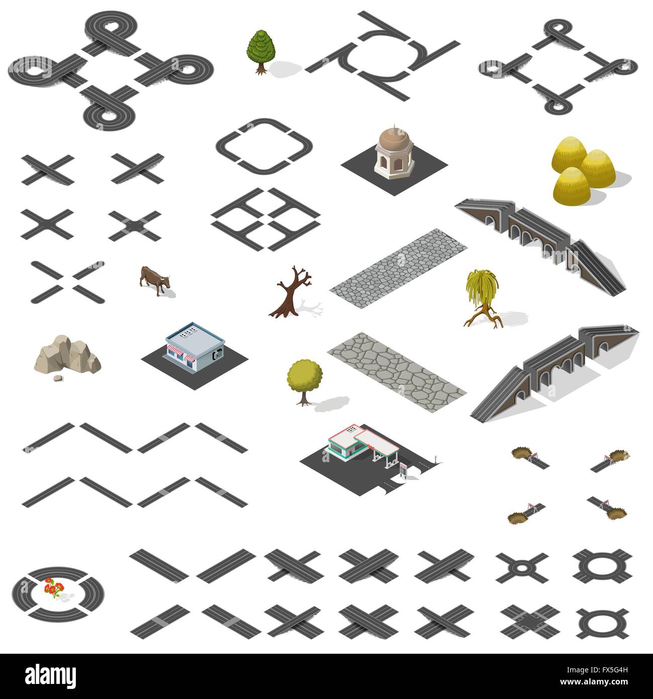 Road Map Kit isometric Stock Vector Image & Art - Alamy