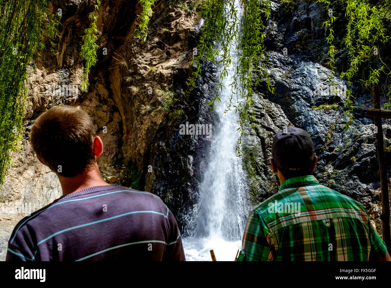 The Setti-Fatma waterfall (Cascades de Setti Fatma or Cascades Ourika) in the Ourika Valley, Morocco, North Africa Stock Photo