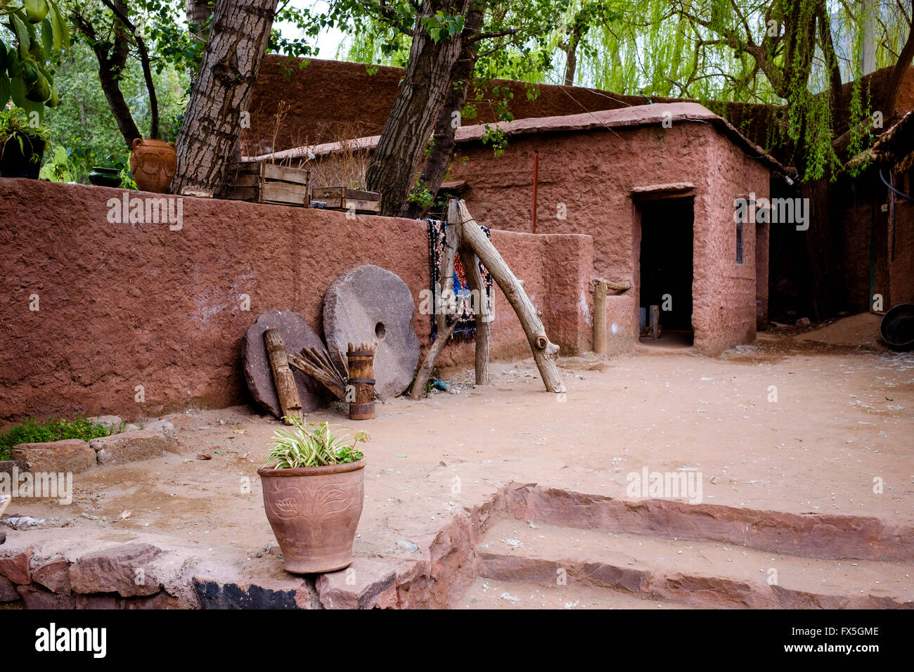 The courtyard of a Berber house in the Ourika Valley, Morocco, North