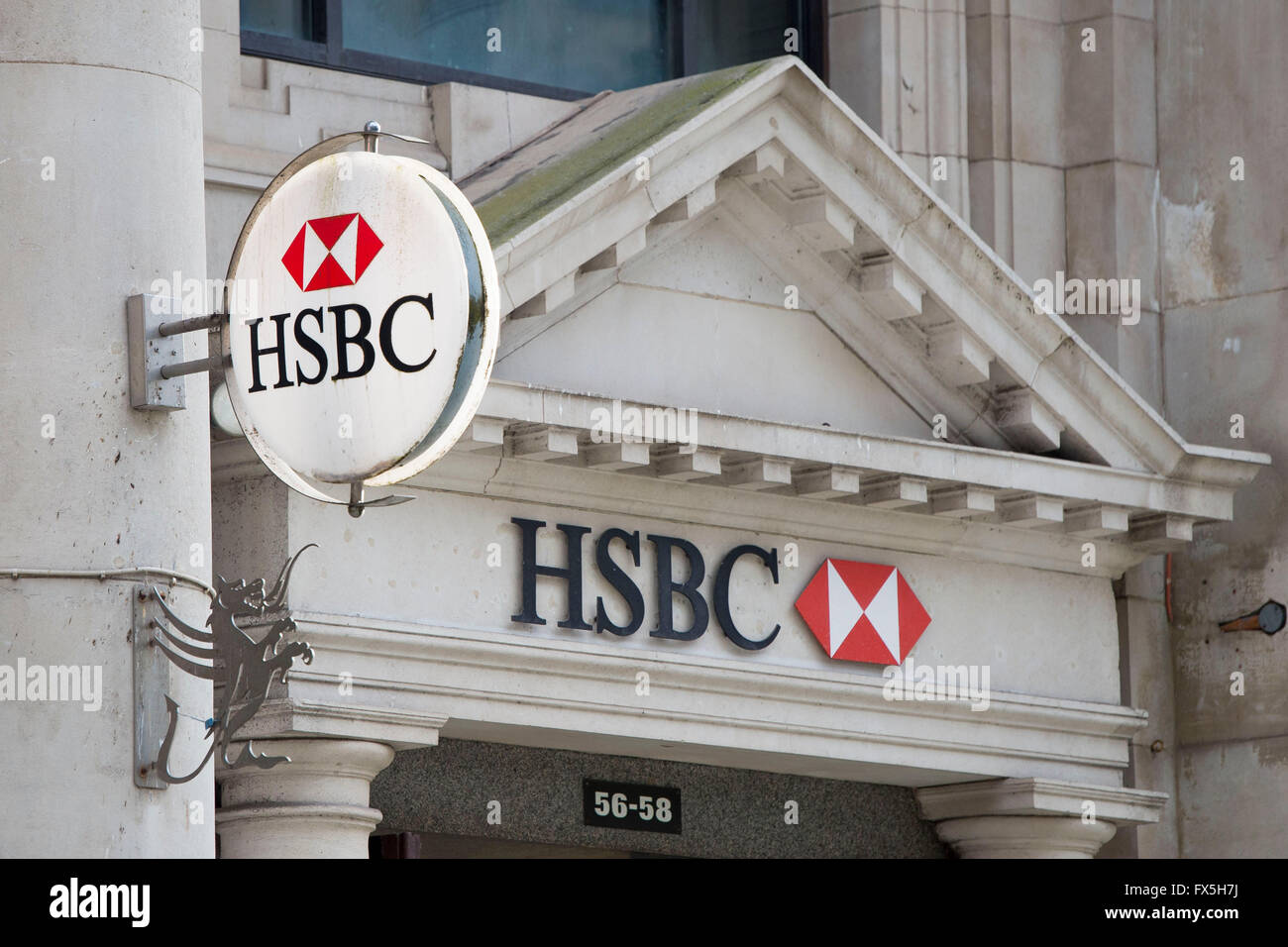 HSBC bank sign logo Stock Photo