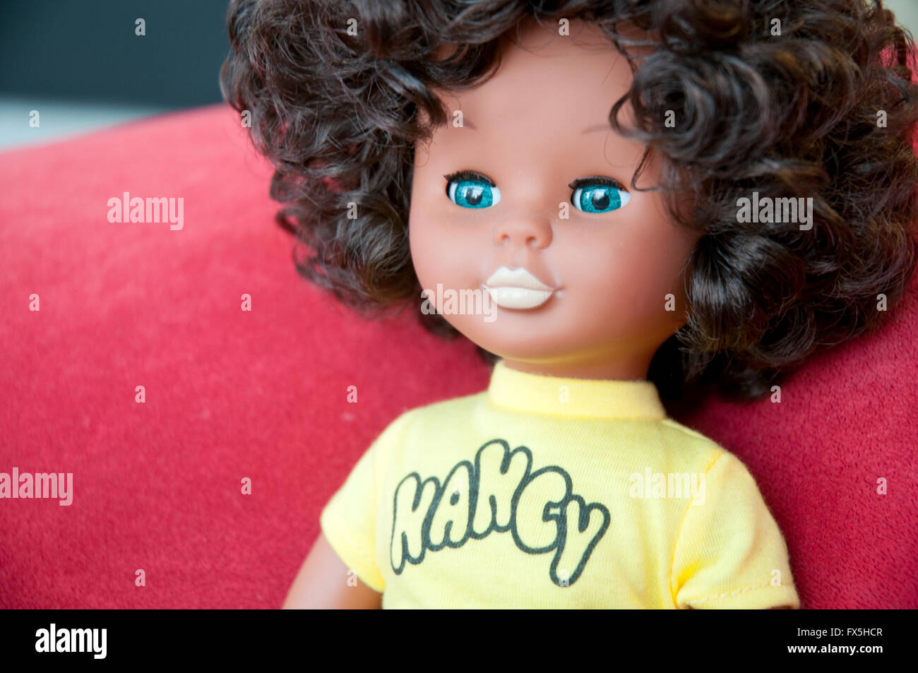 Black Nancy doll. Close view. Stock Photo