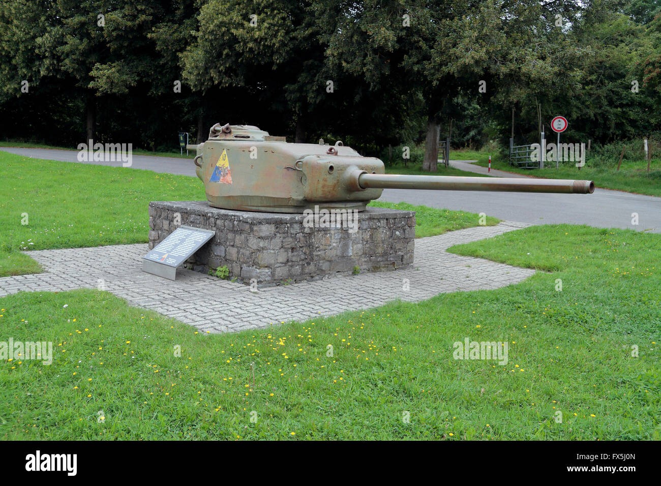 A memorial in the form of a Sherman tank turret, Bastogne, Belgium. Stock Photo