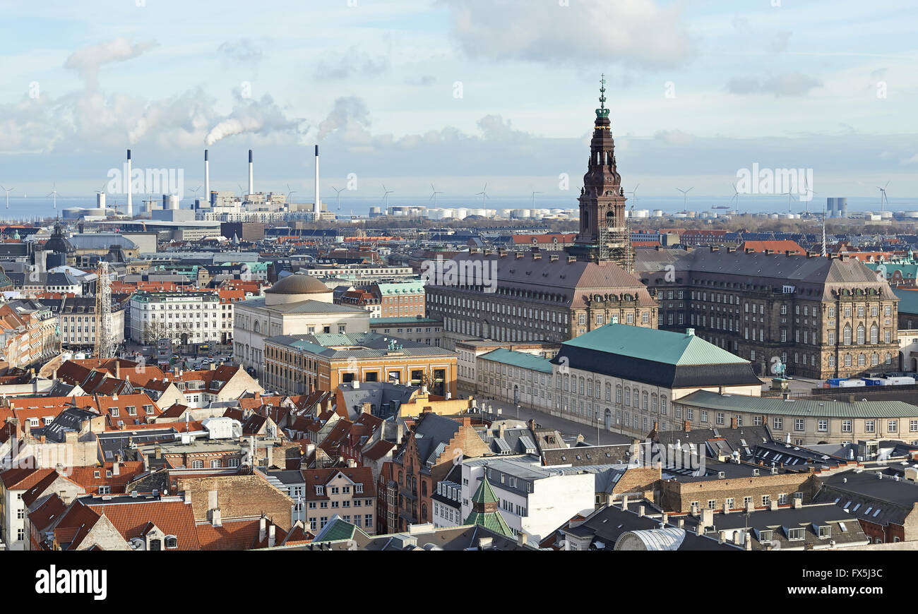 Copenhagen seen from from above Stock Photo