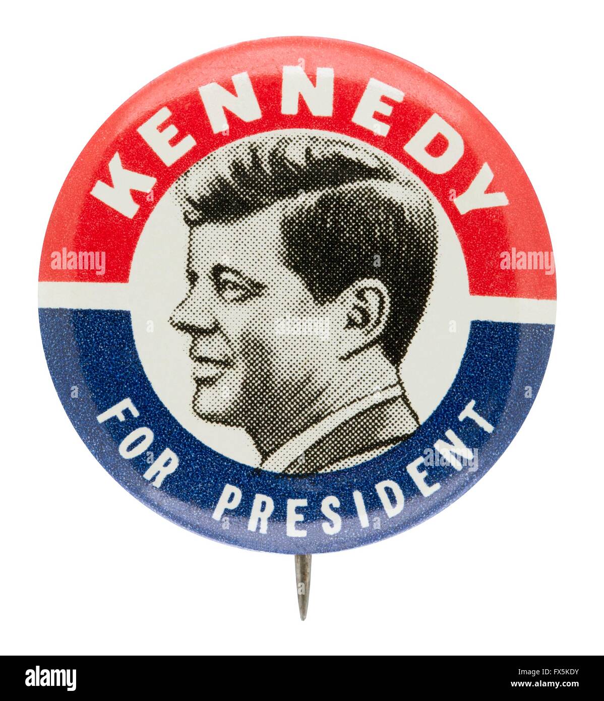 1960 John F. Kennedy for President Campaign Button Stock Photo