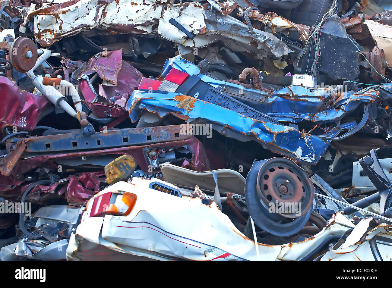 Junkyard metal in a big pile and different colors Stock Photo Alamy