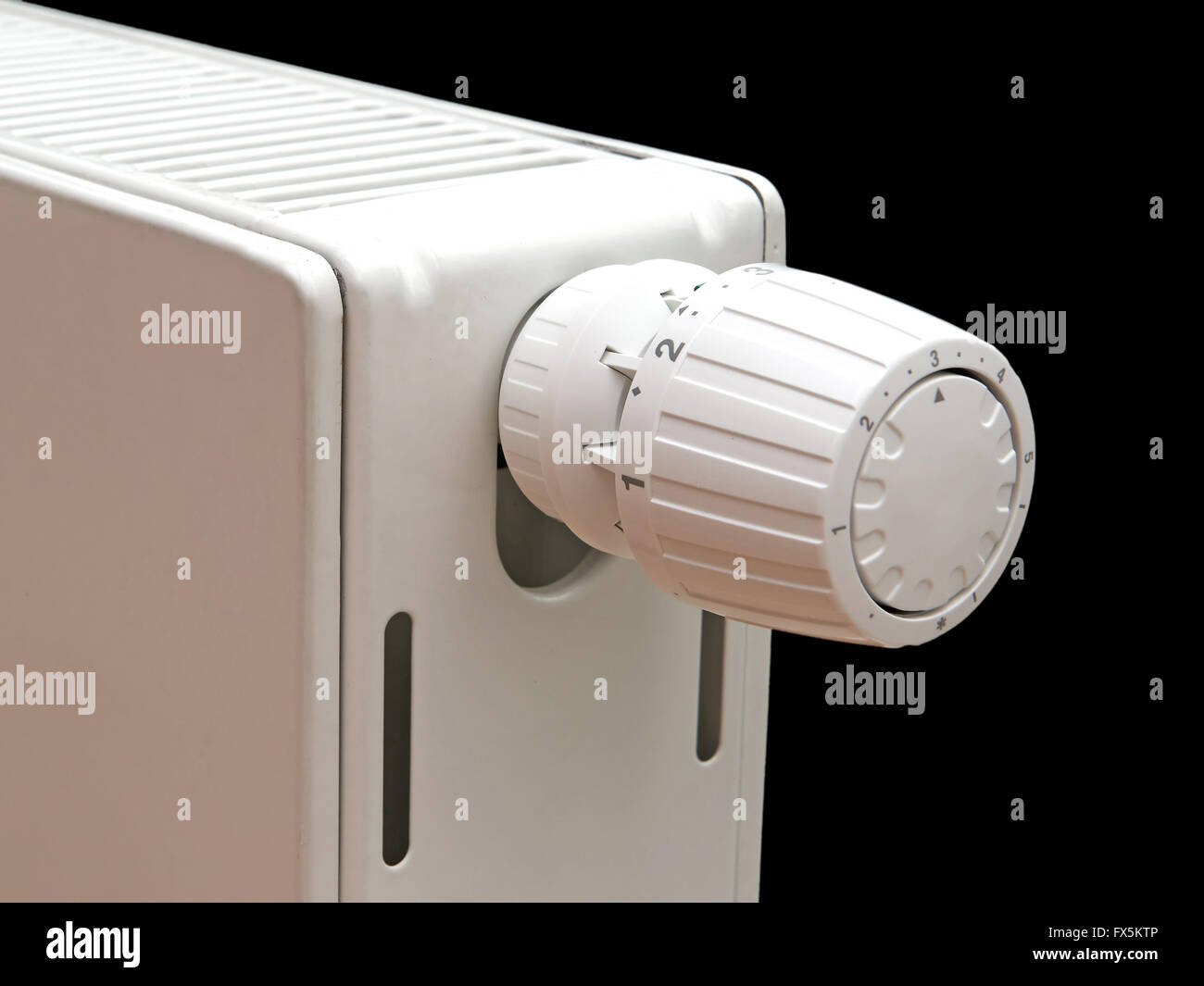 Closeup of a heating radiator and radiator thermostat Stock Photo Alamy