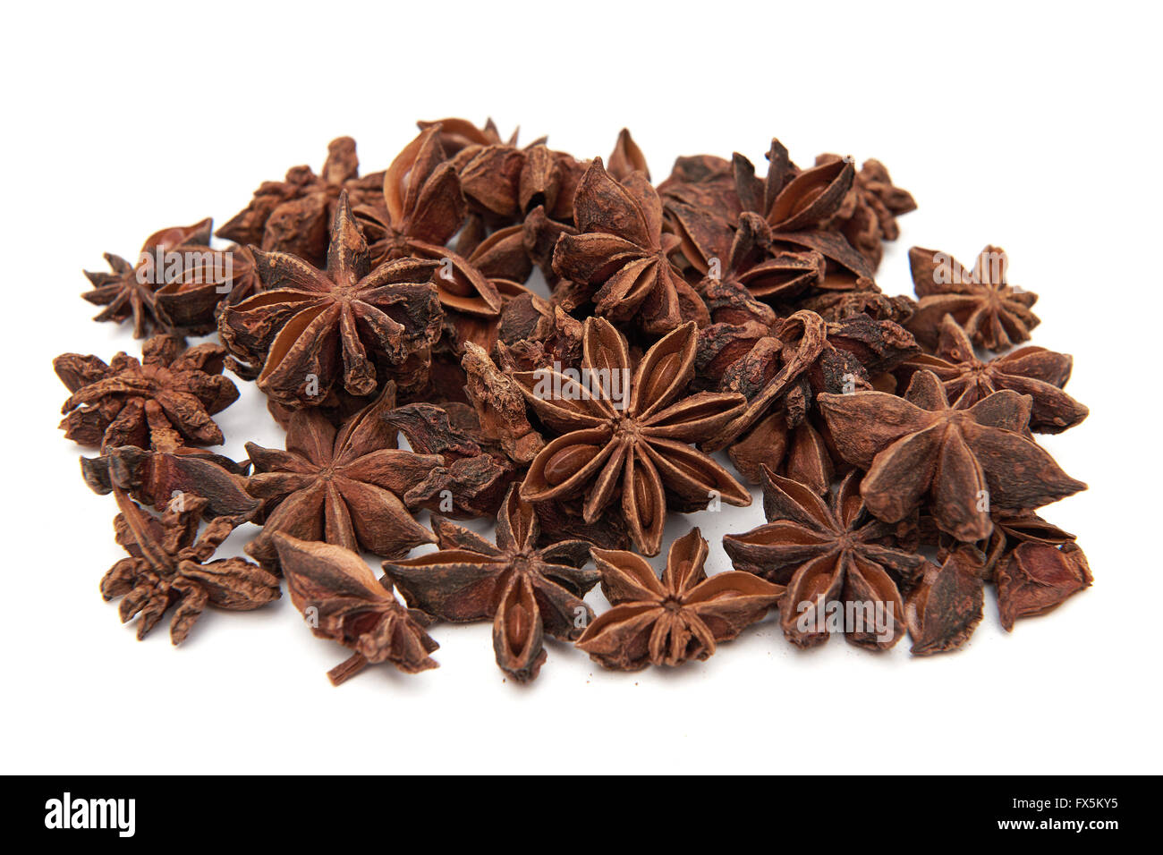 Closeup image of star anise isolated on a white background Stock Photo