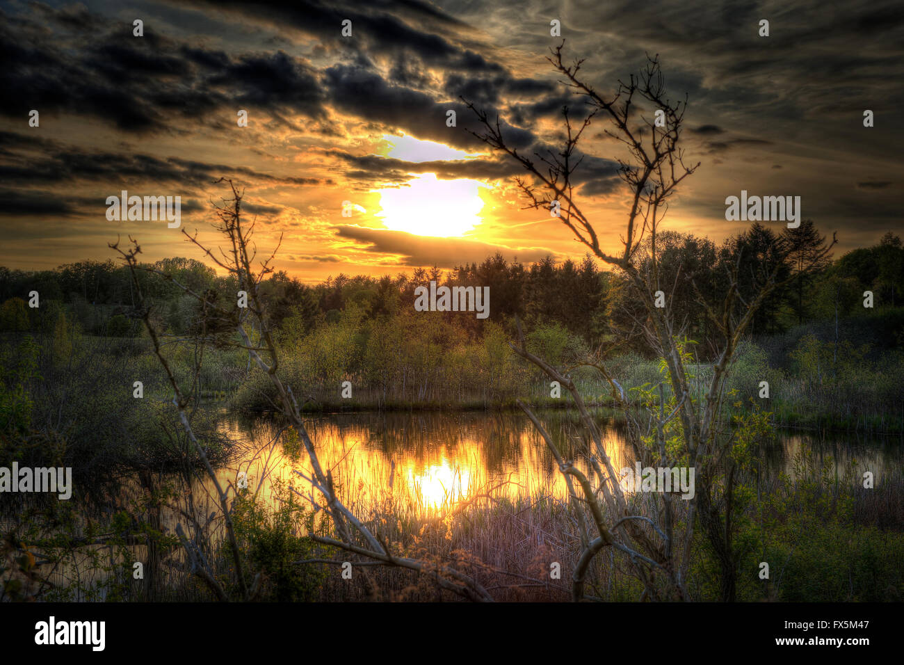 Beautiful sunset shoot in high dynamic range Stock Photo