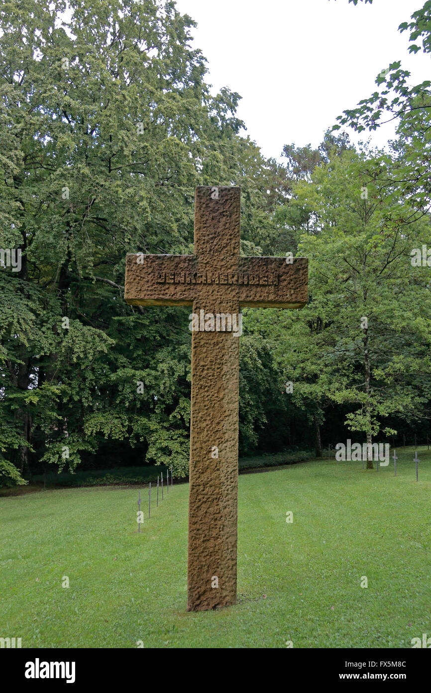 Cross memorial in the German cemetery at Nantillois, Lorraine, France. Stock Photo
