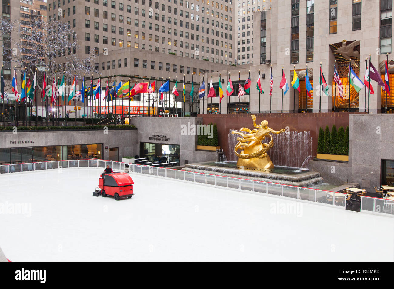 Ice Skating rink at the Rockefeller center, Manhattan, New York City