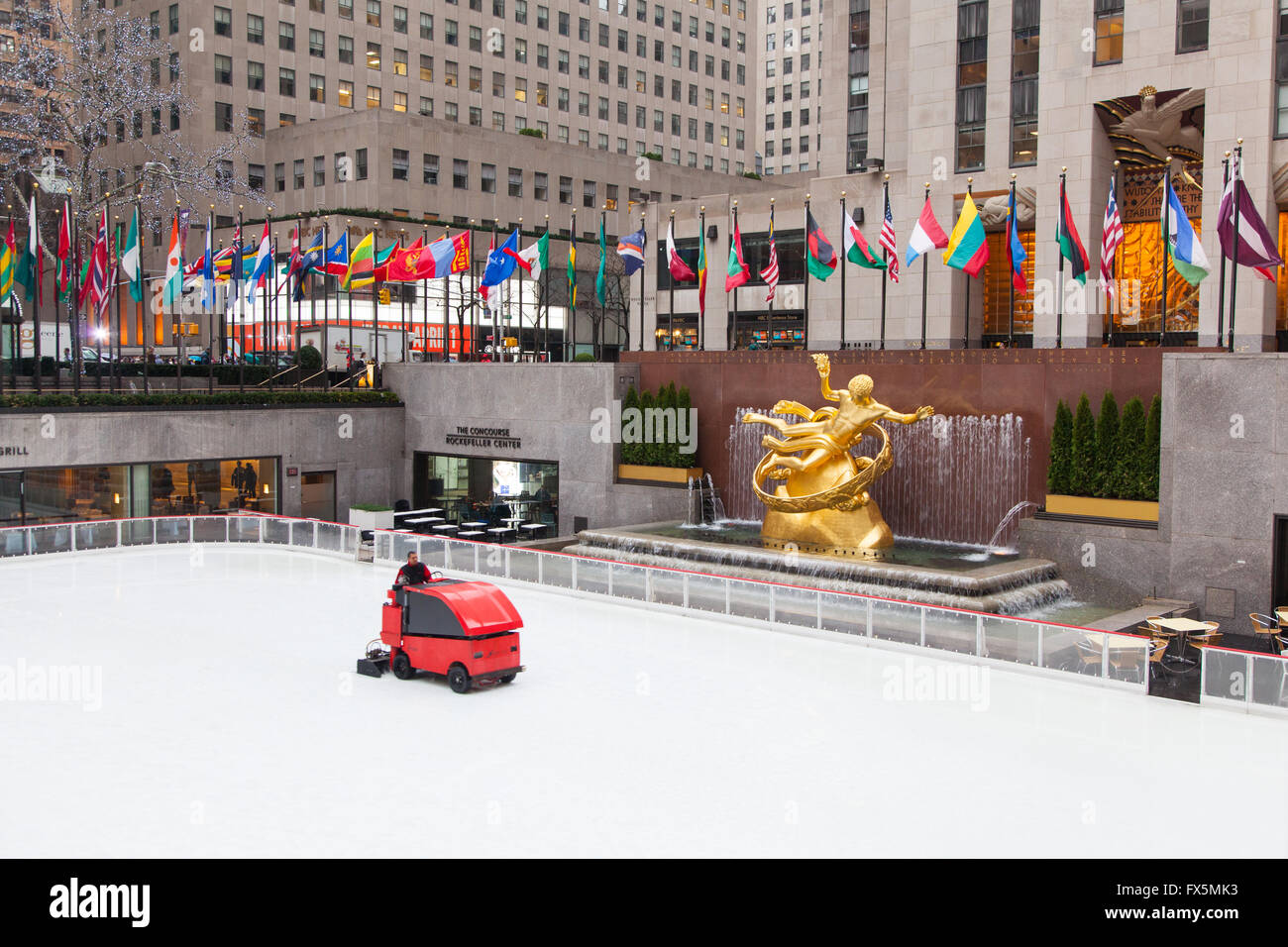 Ice Skating rink at the Rockefeller center, Manhattan, New York City