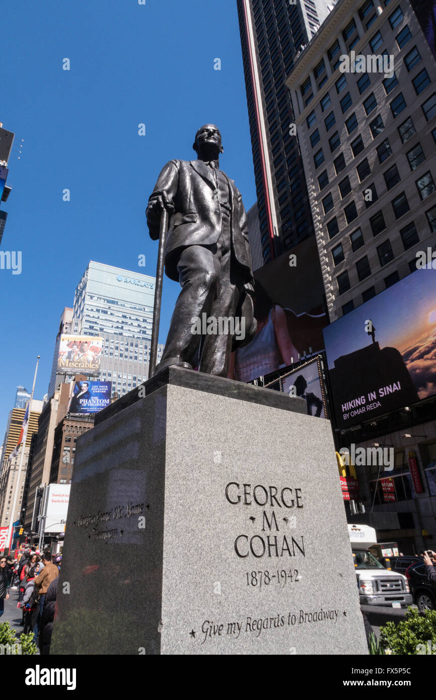 Cohan Statue in Times Square, NYC Stock Photo Alamy