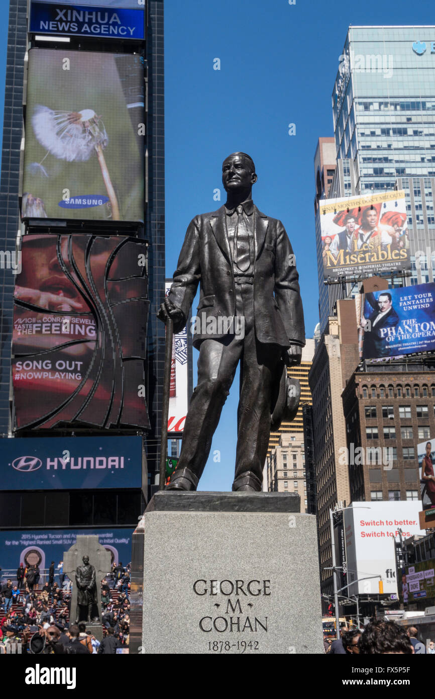 Cohan Statue in Times Square, NYC Stock Photo Alamy