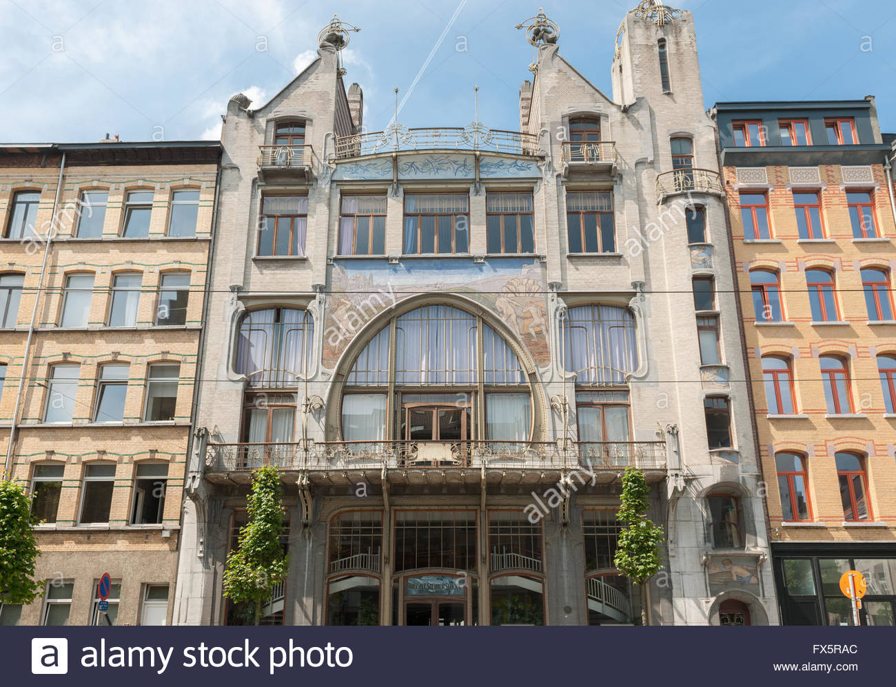 Belgium Antwerp Art Nouveau House Stock Photos & Belgium Antwerp Art ...