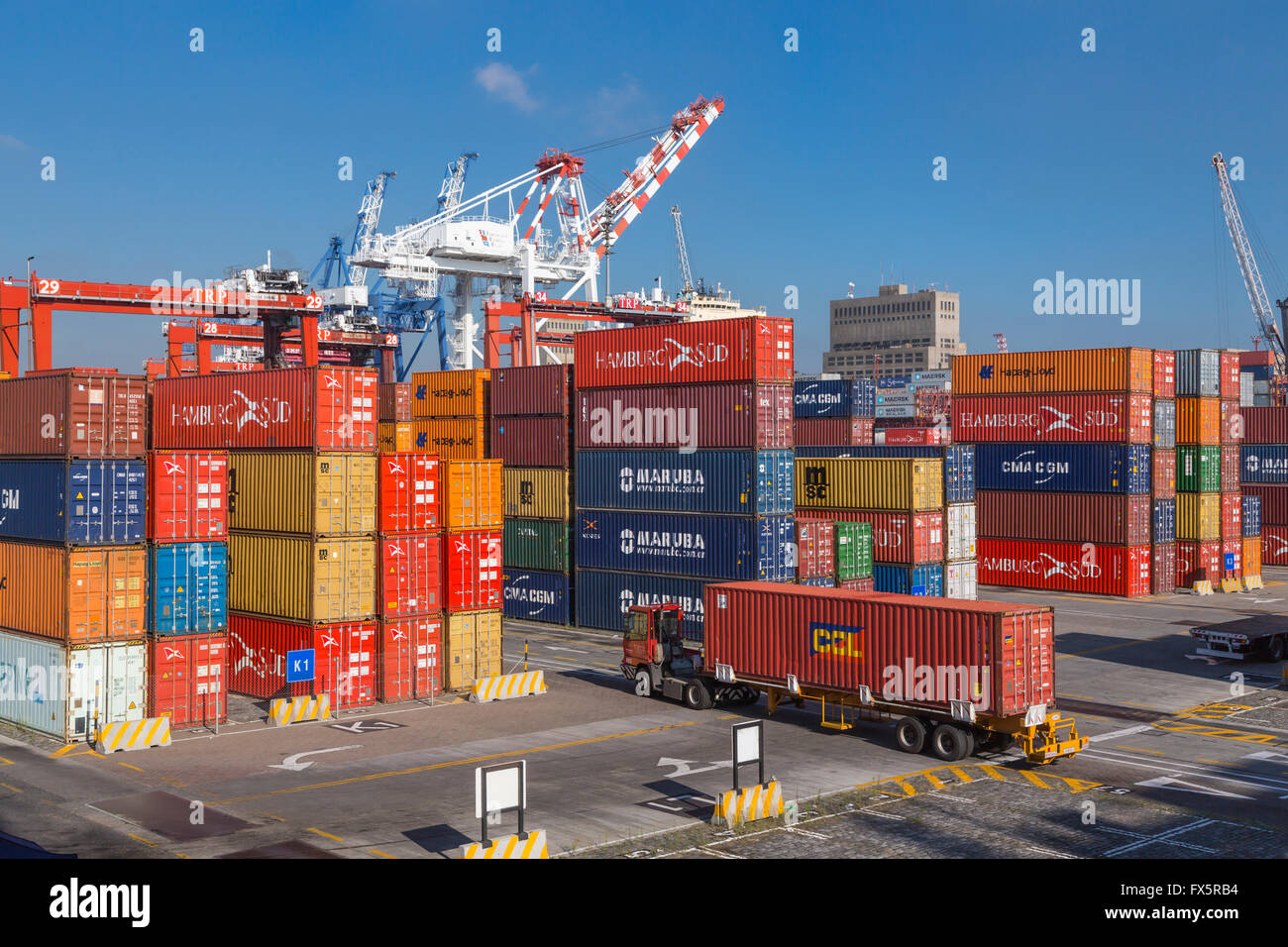 The shipping container port in Buenos Aires, Argentina, South America