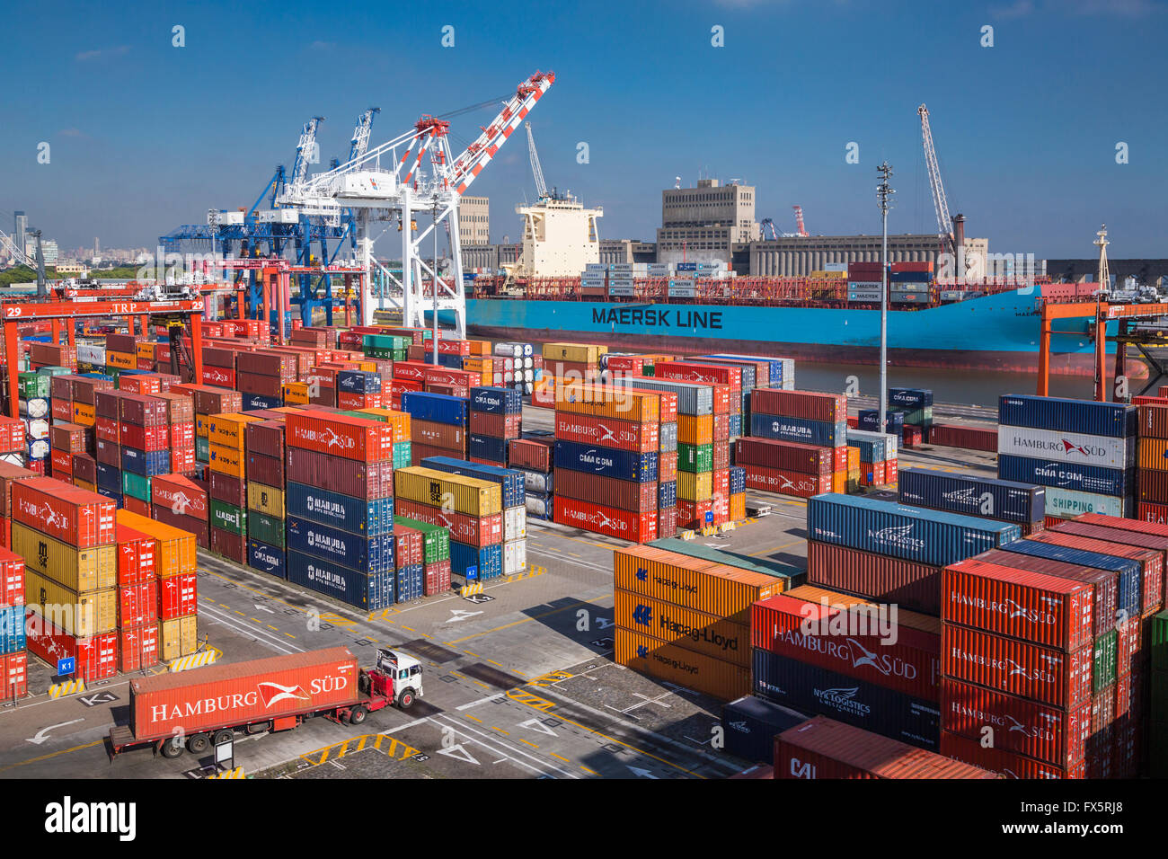 The shipping container port in Buenos Aires, Argentina, South America