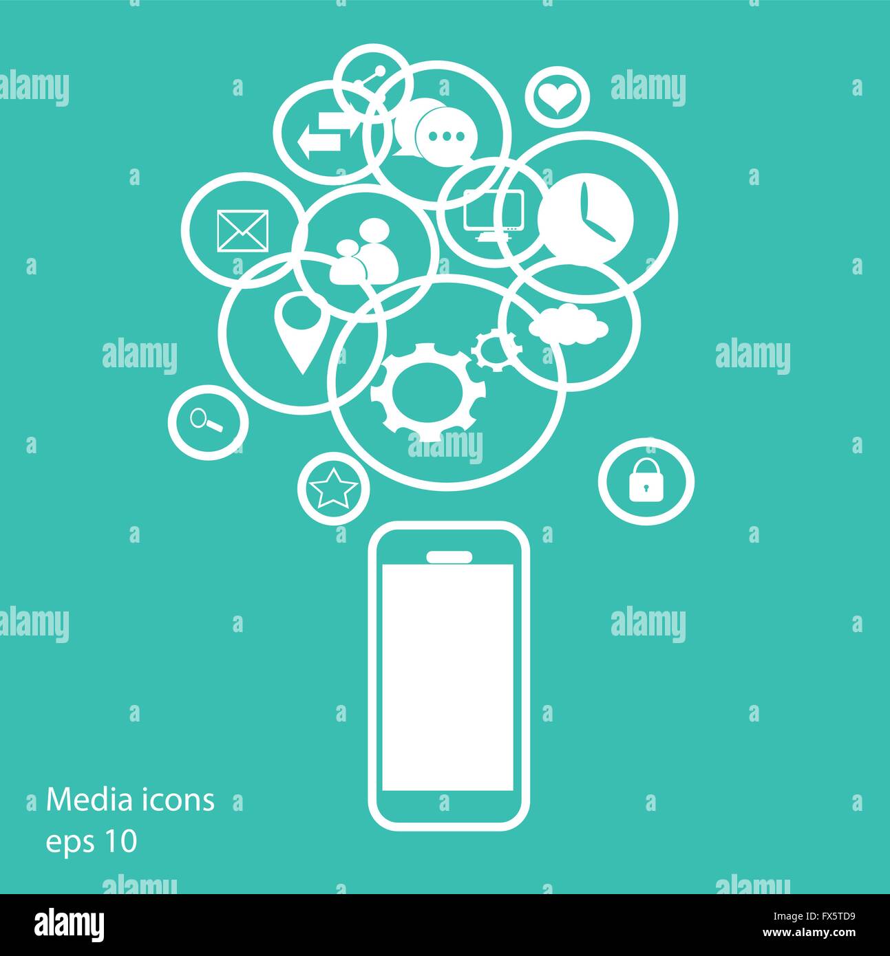 Flat social media smartphone icon set Stock Vector Image & Art - Alamy