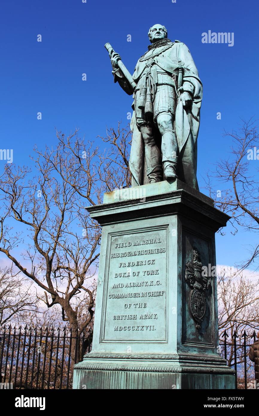 HRH Frederick, Duke of York and Albany, statue on the Castle Esplanade, Edinburgh, Scotland