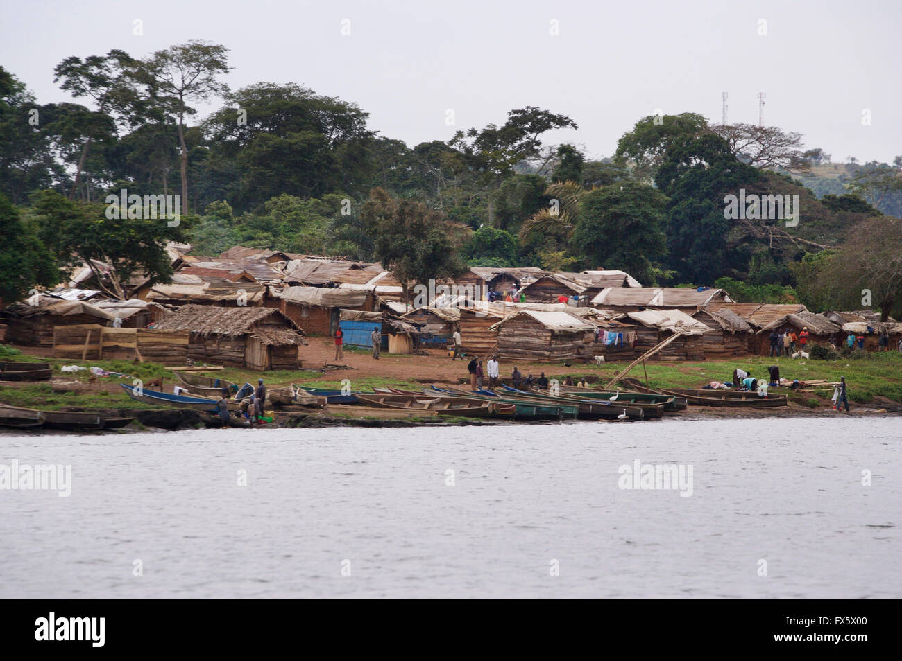 Village at the edge of Lake Victoria in Uganda, Africa Stock Photo Alamy