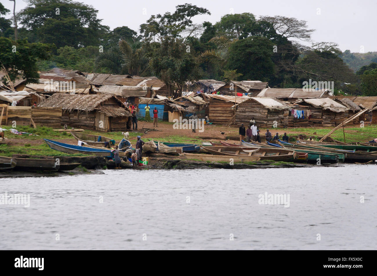 Village at the edge of Lake Victoria in Uganda, Africa Stock Photo Alamy