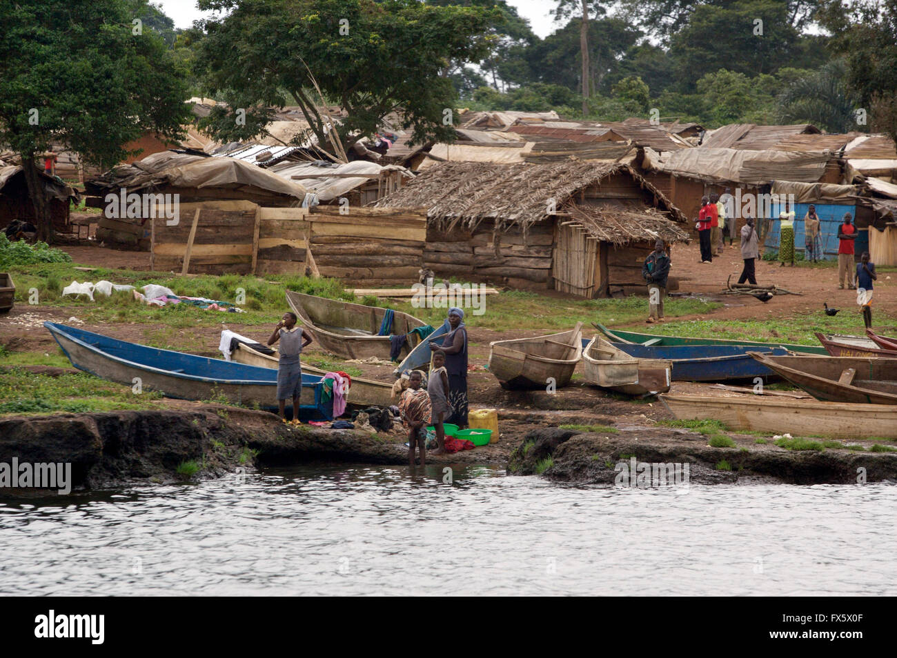Village at the edge of Lake Victoria in Uganda, Africa Stock Photo Alamy