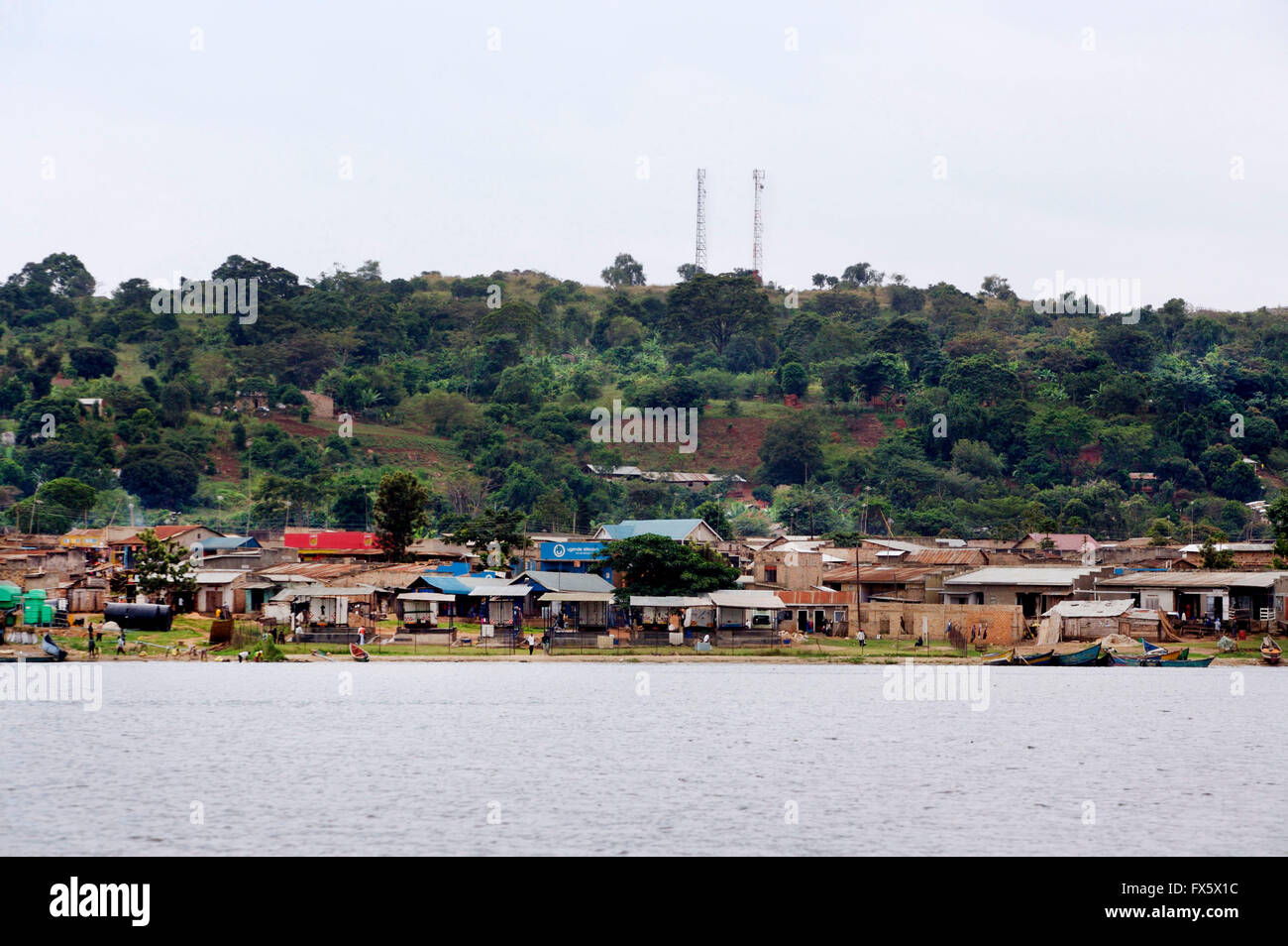 Village at the edge of Lake Victoria in Uganda, Africa Stock Photo Alamy