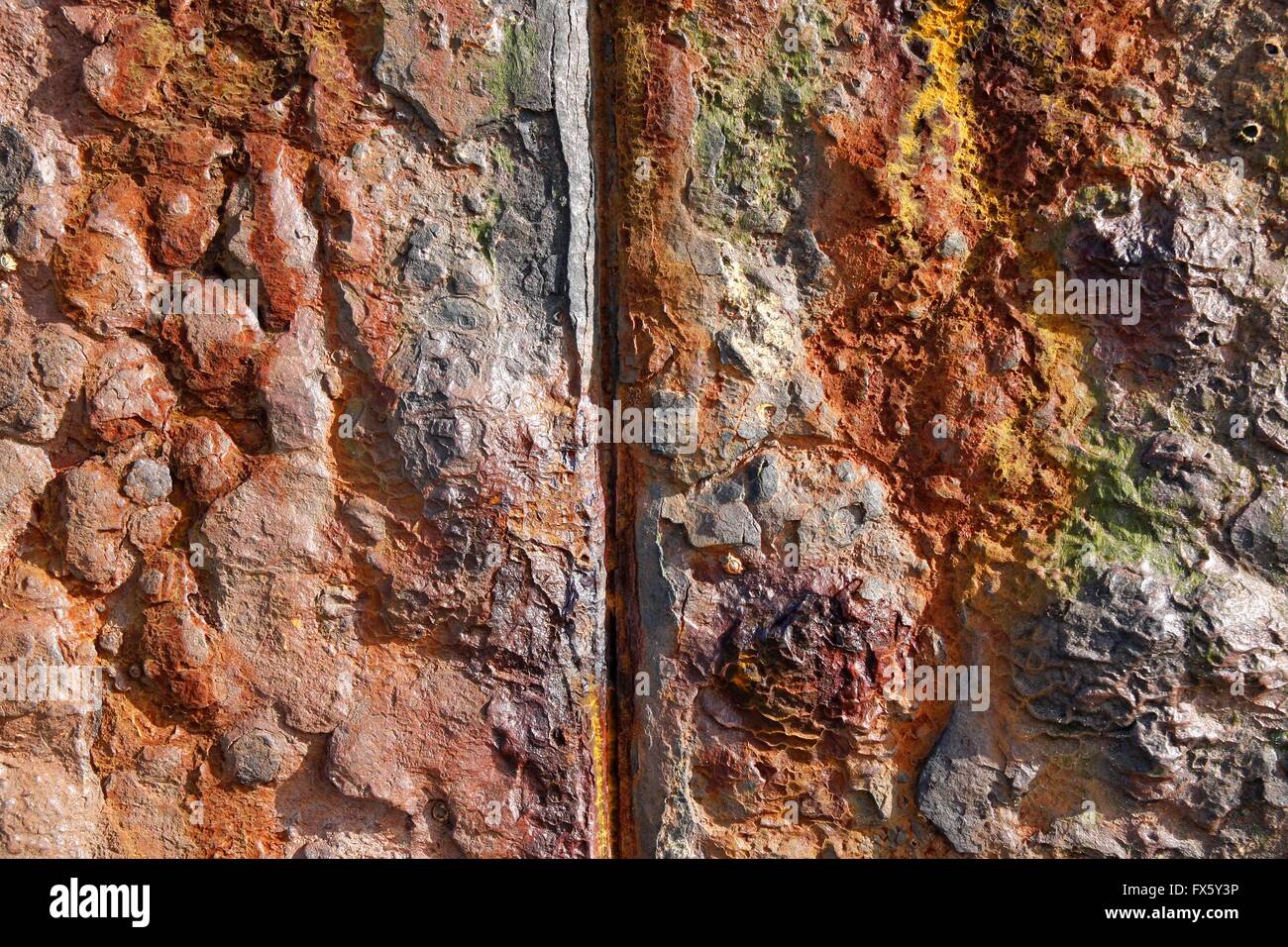 Old weathered rusty metal surface, close-up Stock Photo