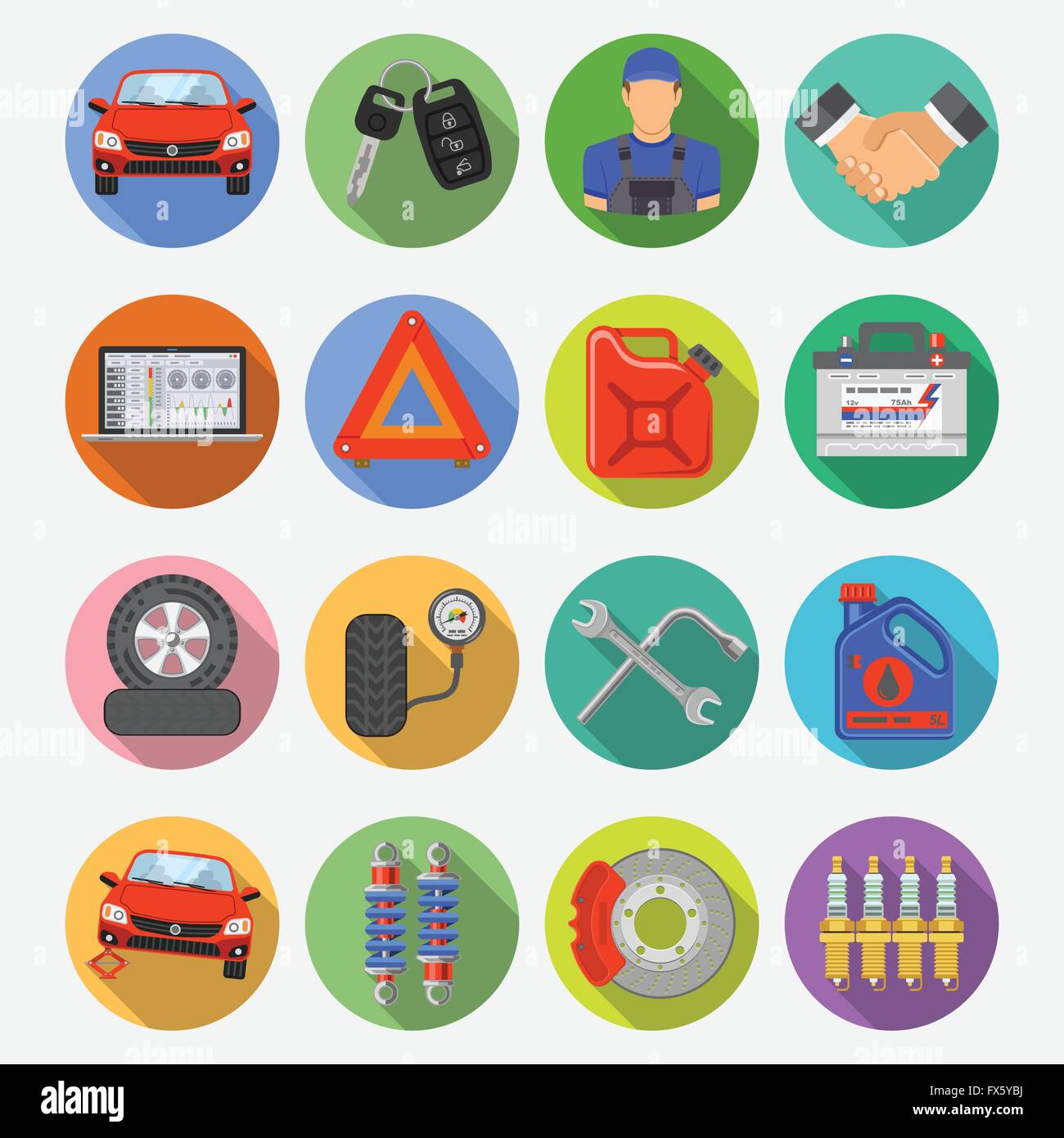 Car Service Set Vector Icons Stock Vector Image & Art - Alamy