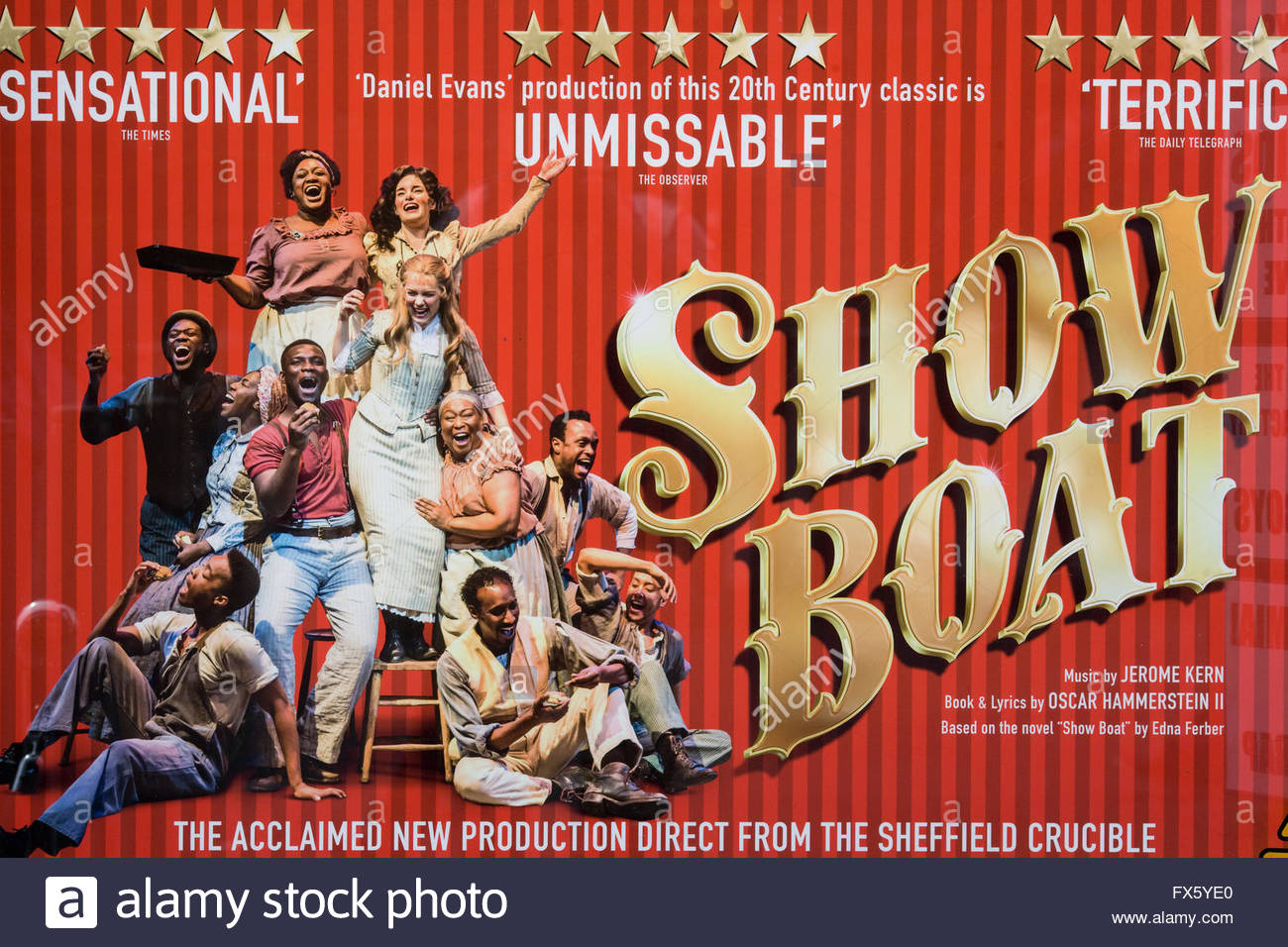 Theater poster in the west end London advertising show boat Stock Photo