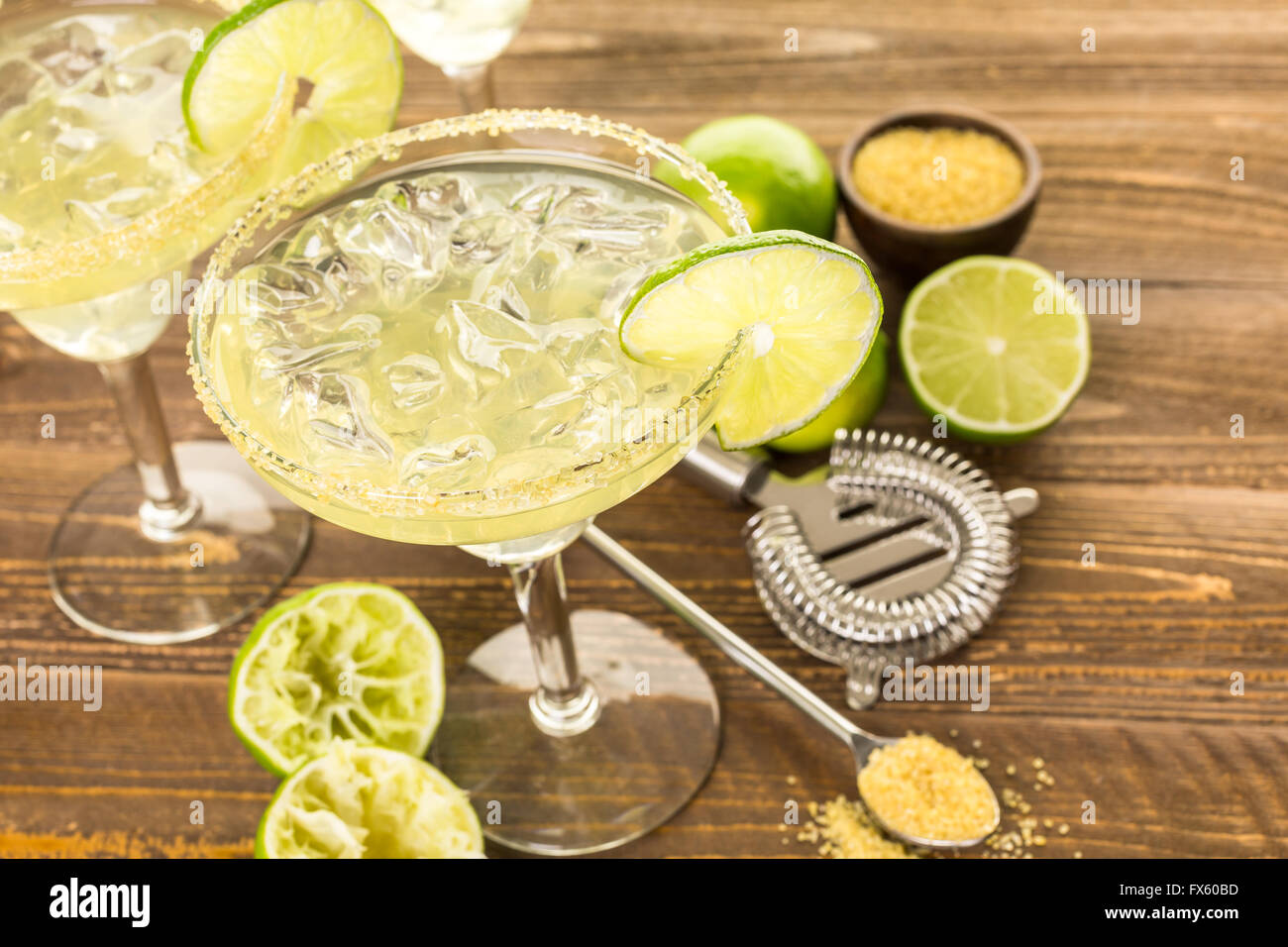 Classic lime margaritas on the rocks Stock Photo Alamy