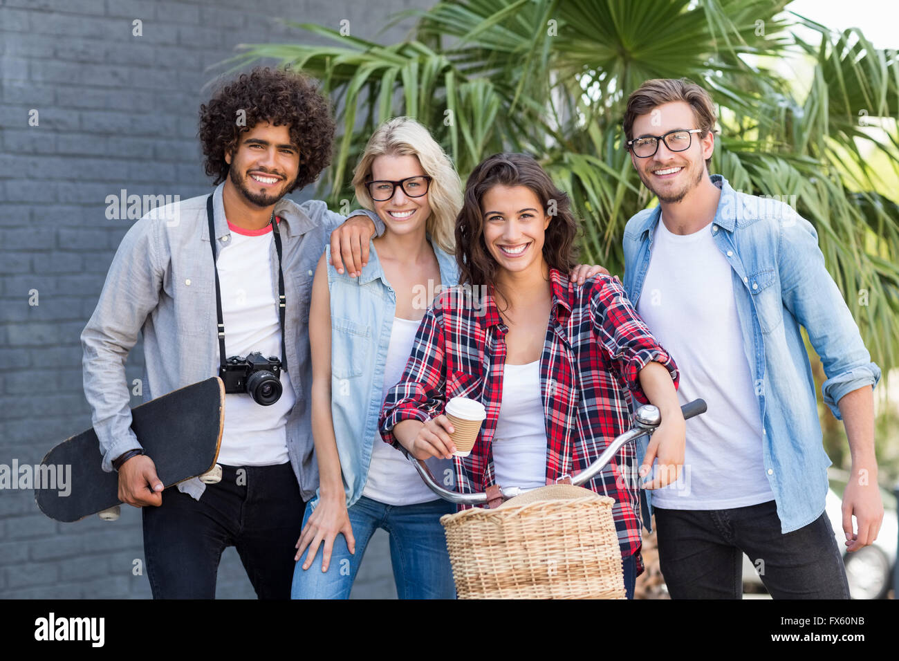 Portrait of happy friends Stock Photo - Alamy