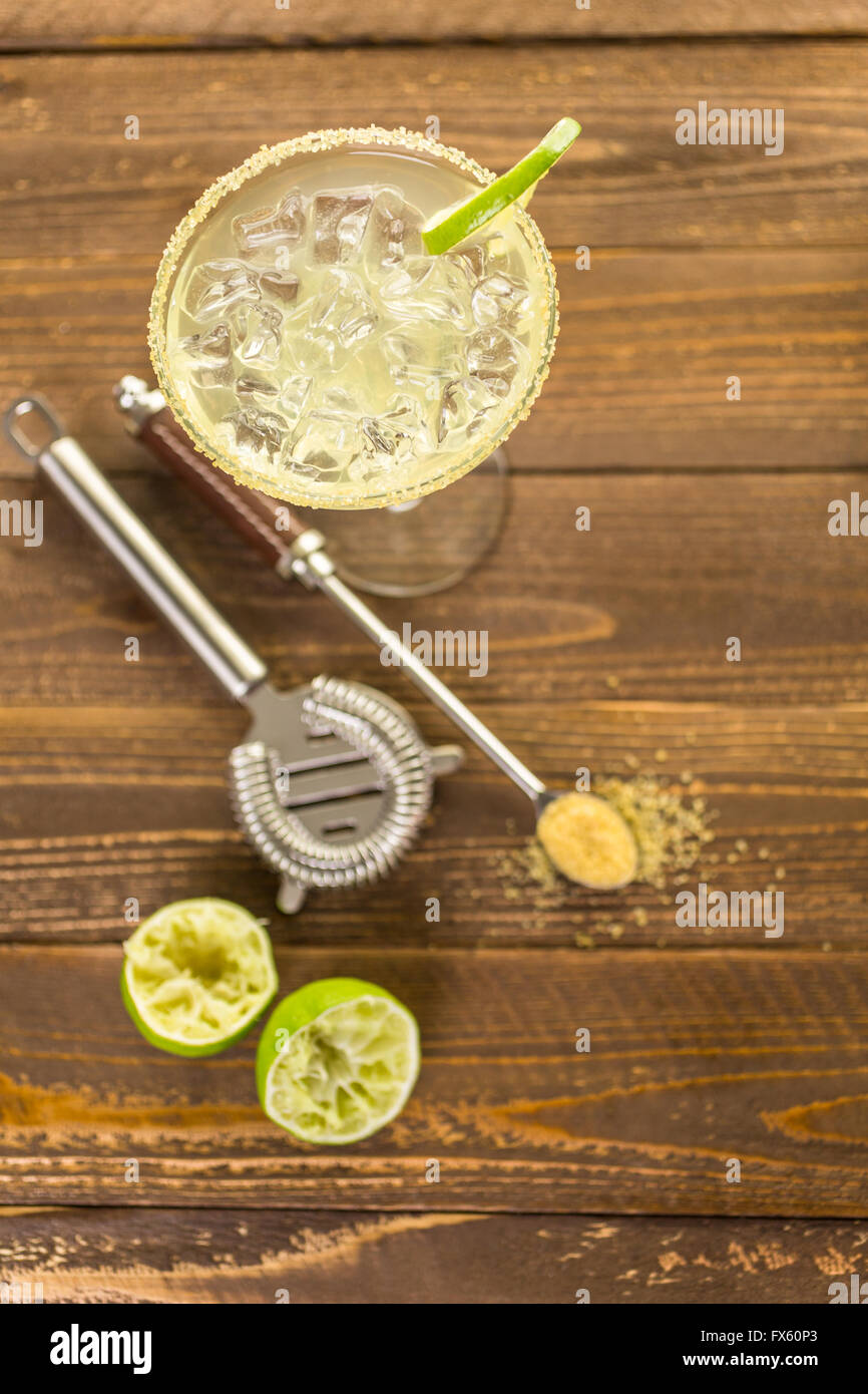 Classic lime margaritas on the rocks Stock Photo Alamy