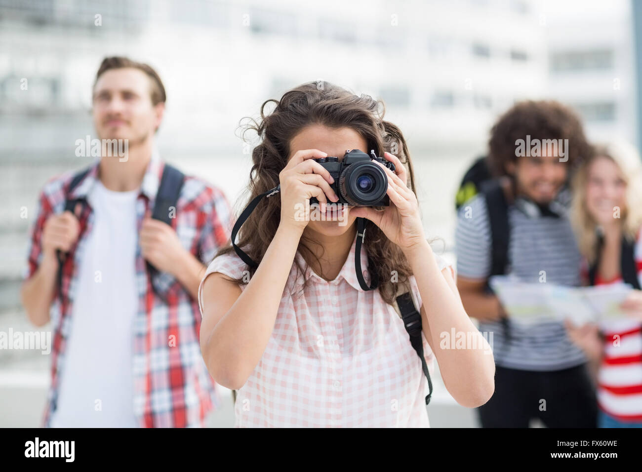 Young woman backpack taking hi-res stock photography and images - Alamy
