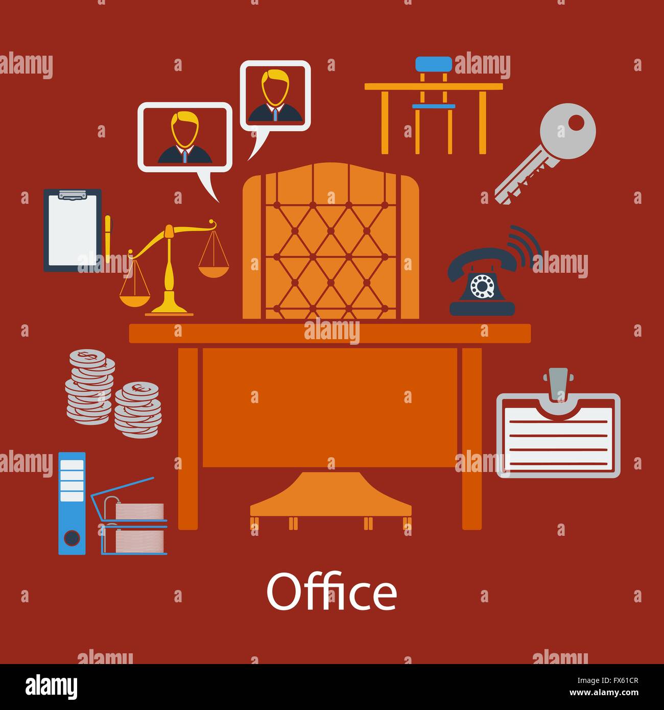 Business flat design in UI colors. Vector illustration Stock Vector ...