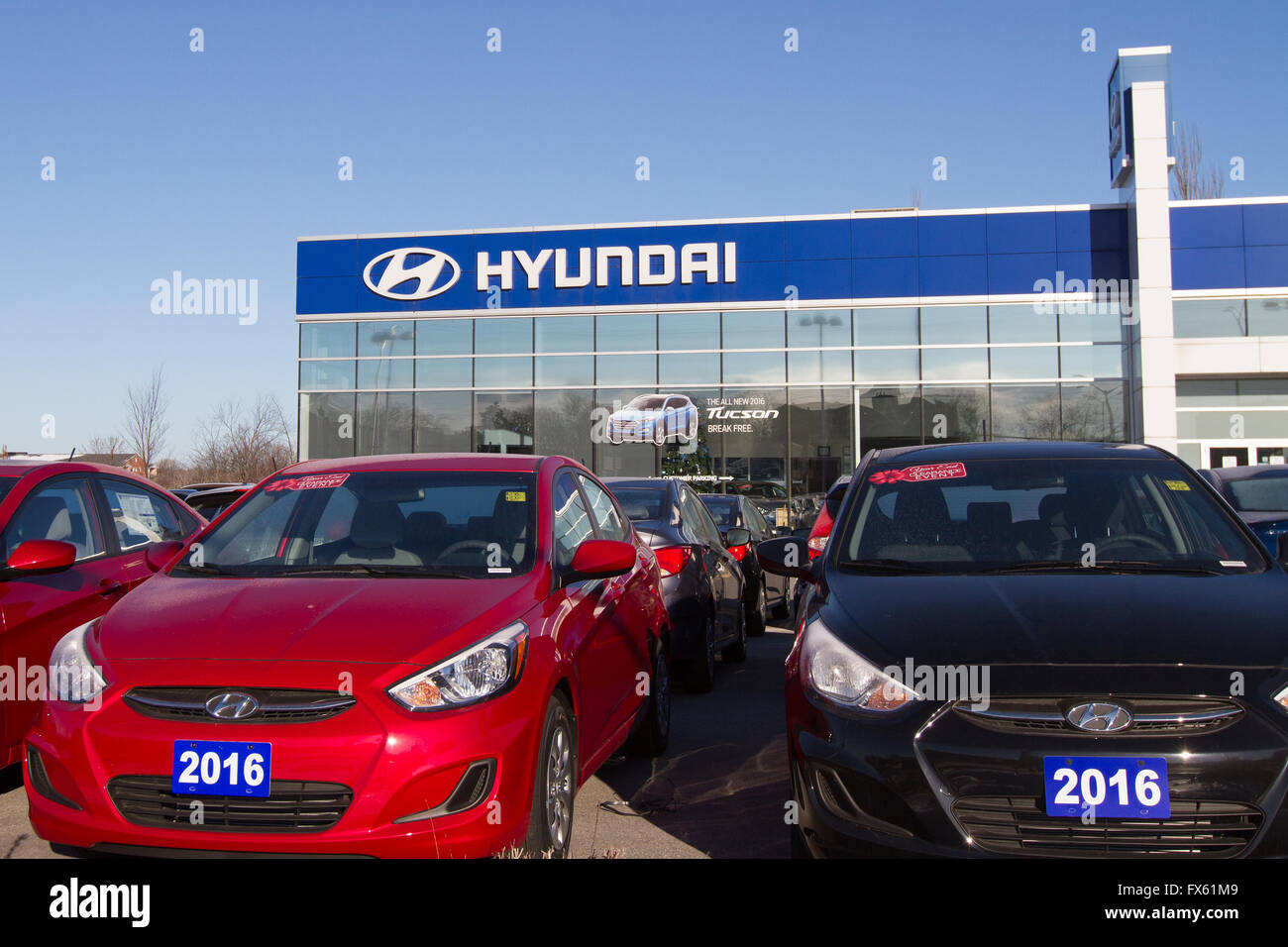 The Hyundai car dealer in Kingston, Ont., on Tuesday Jan. 5, 2016 Stock