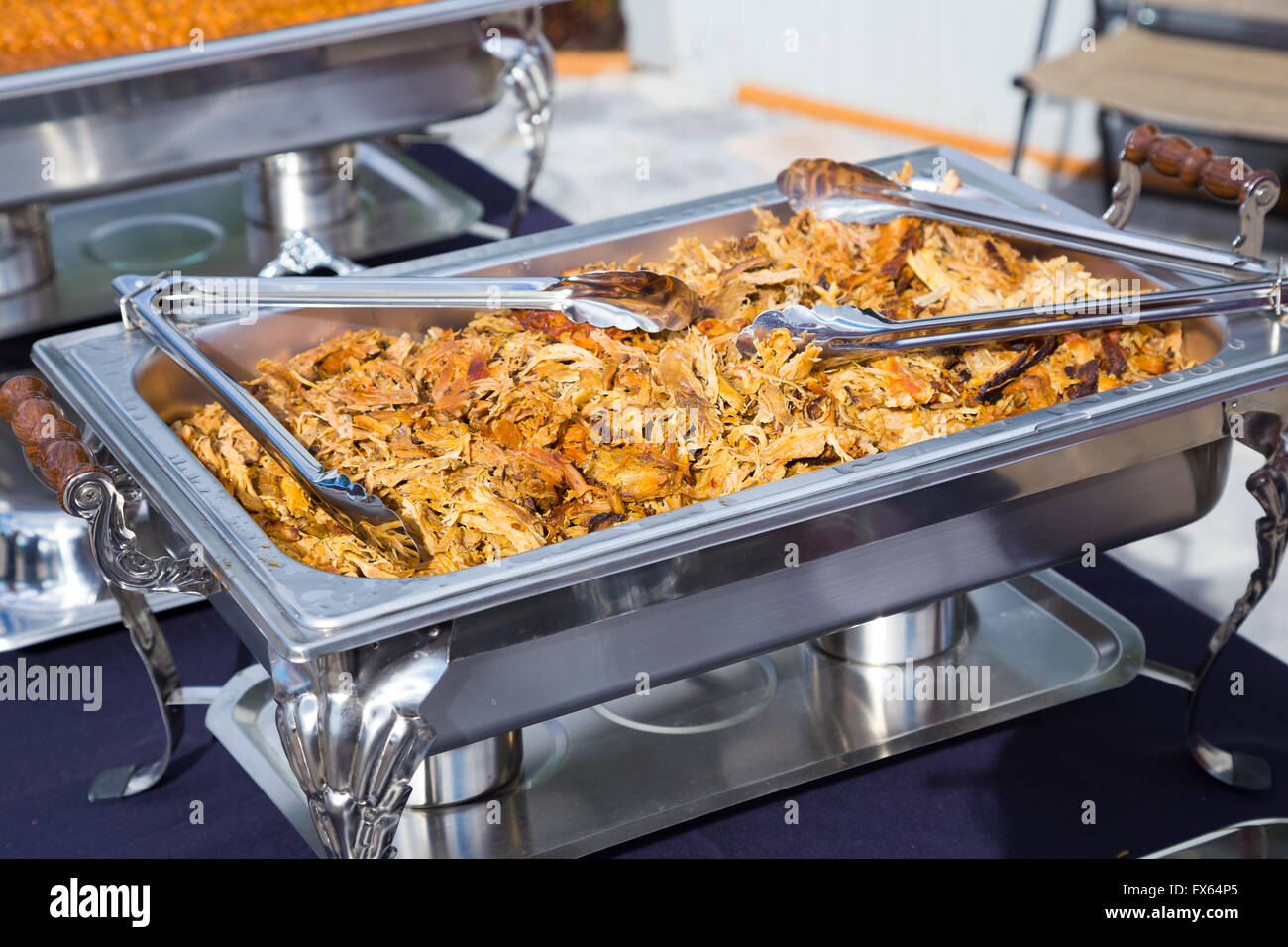 Pulled Pork At A Buffet For A Wedding Reception Party Stock Photo