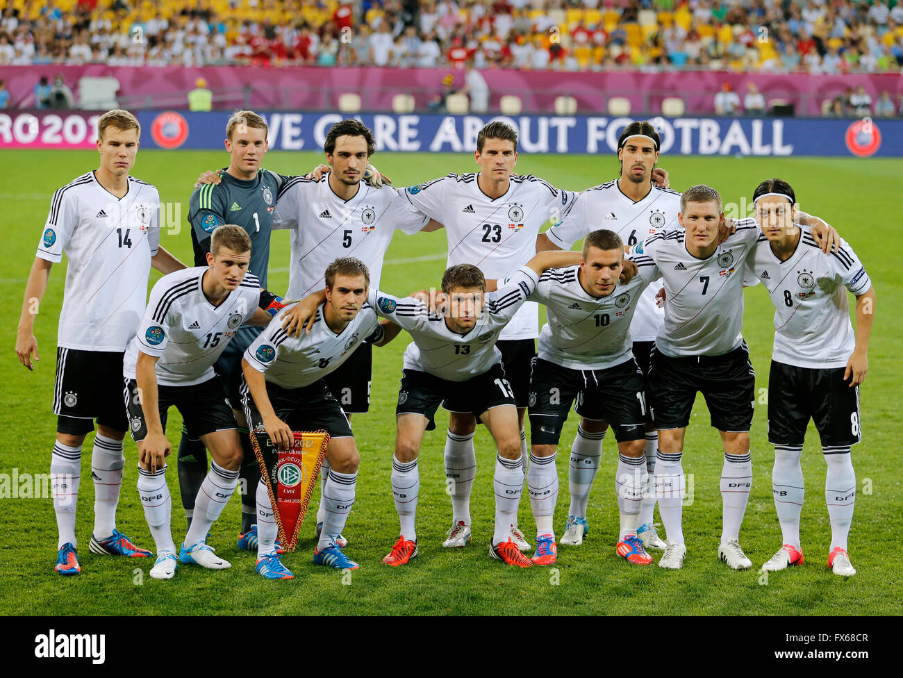 LVIV, UKRAINE - JUNE 17, 2012: Germany national football team pose for a group photo before UEFA EURO 2012 game against Denmark Stock Photo