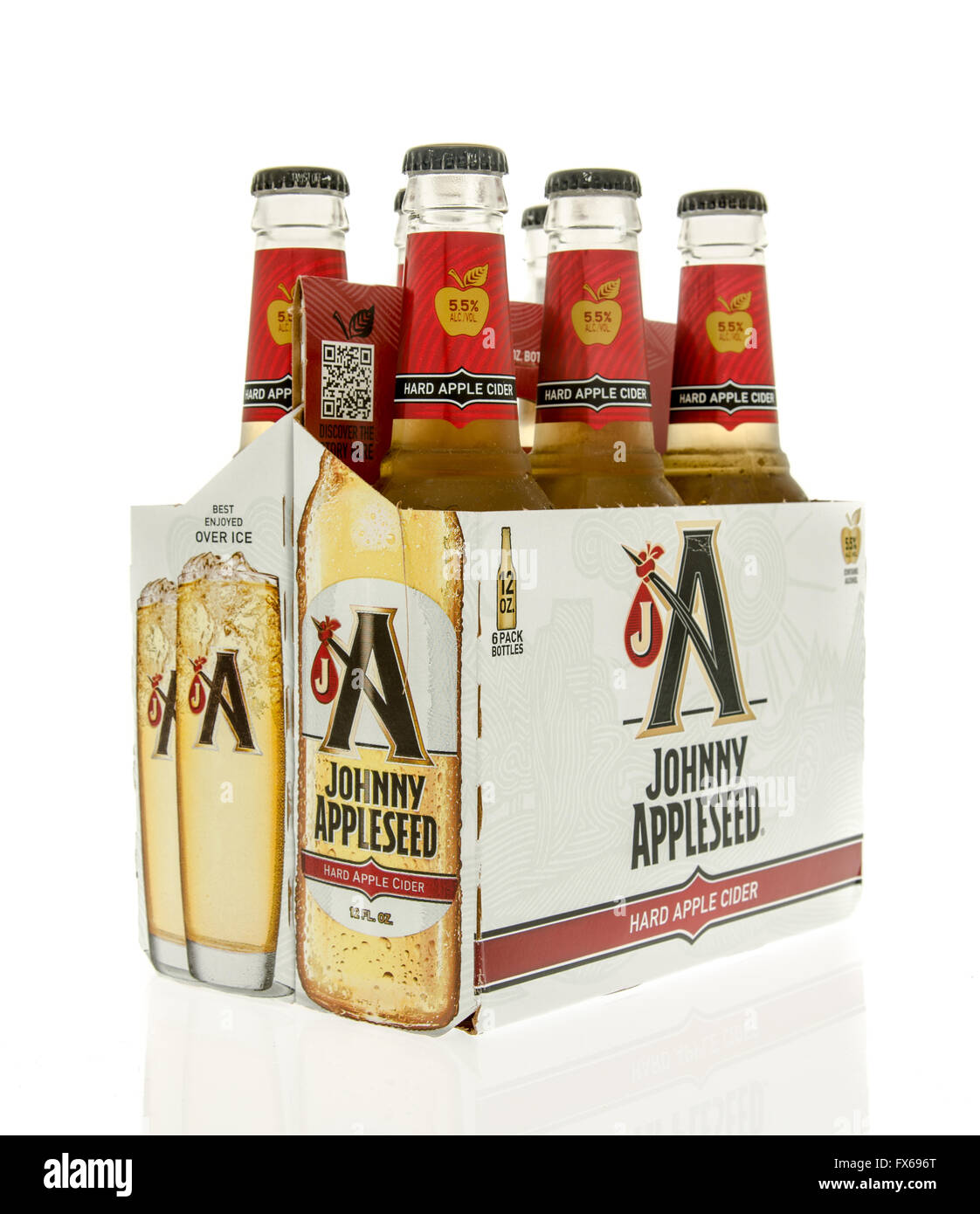 Winneconne, WI 15 March 2016 A six pack of Johnny Appleseed hard cider Stock Photo Alamy