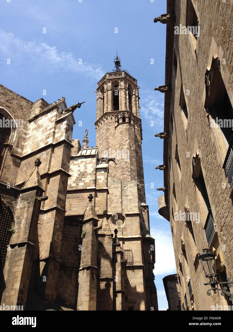 Historical church in El Gotic district in Barcelona Stock Photo