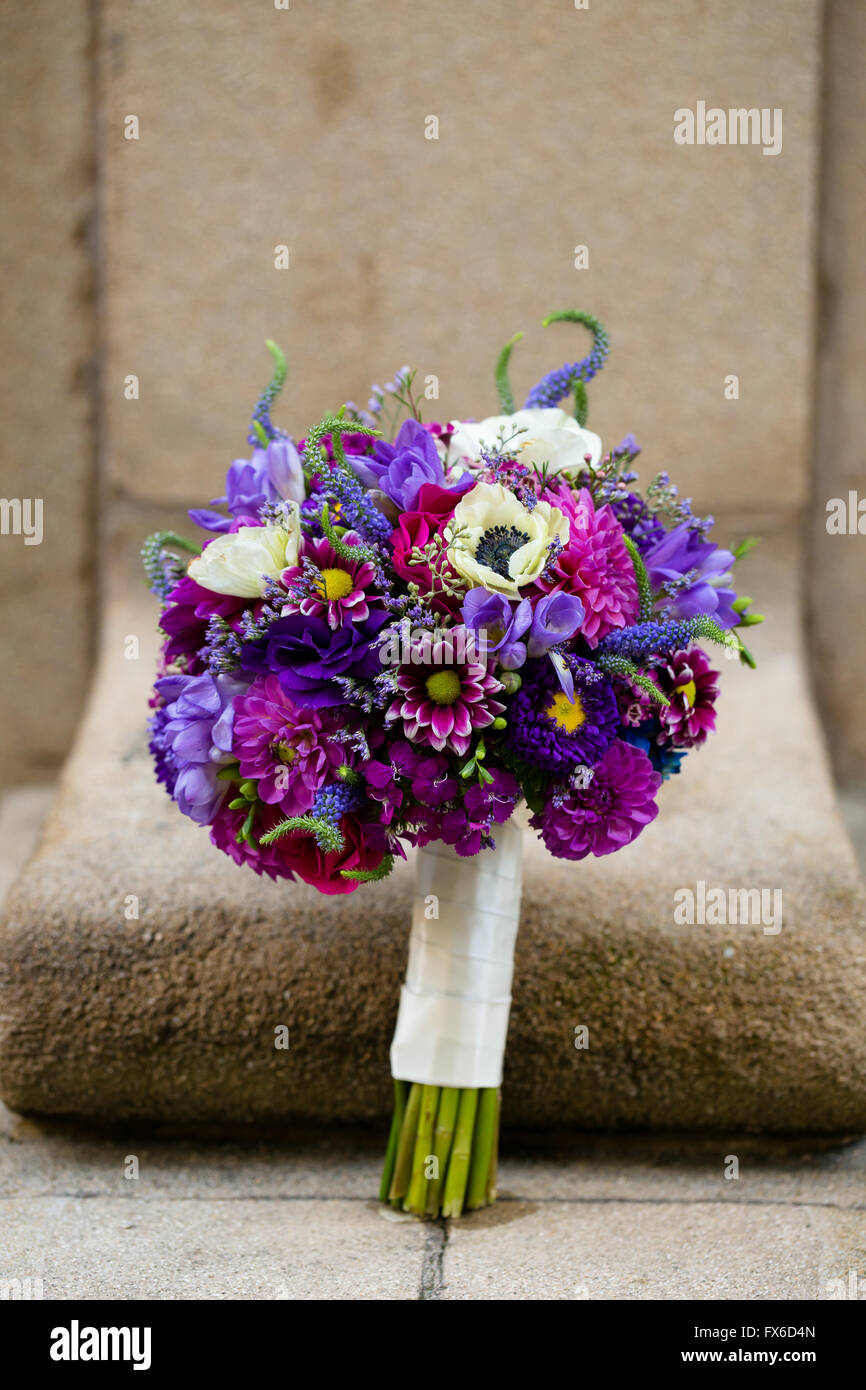 Bouquet of beautiful flowers for the bride on her wedding day Stock