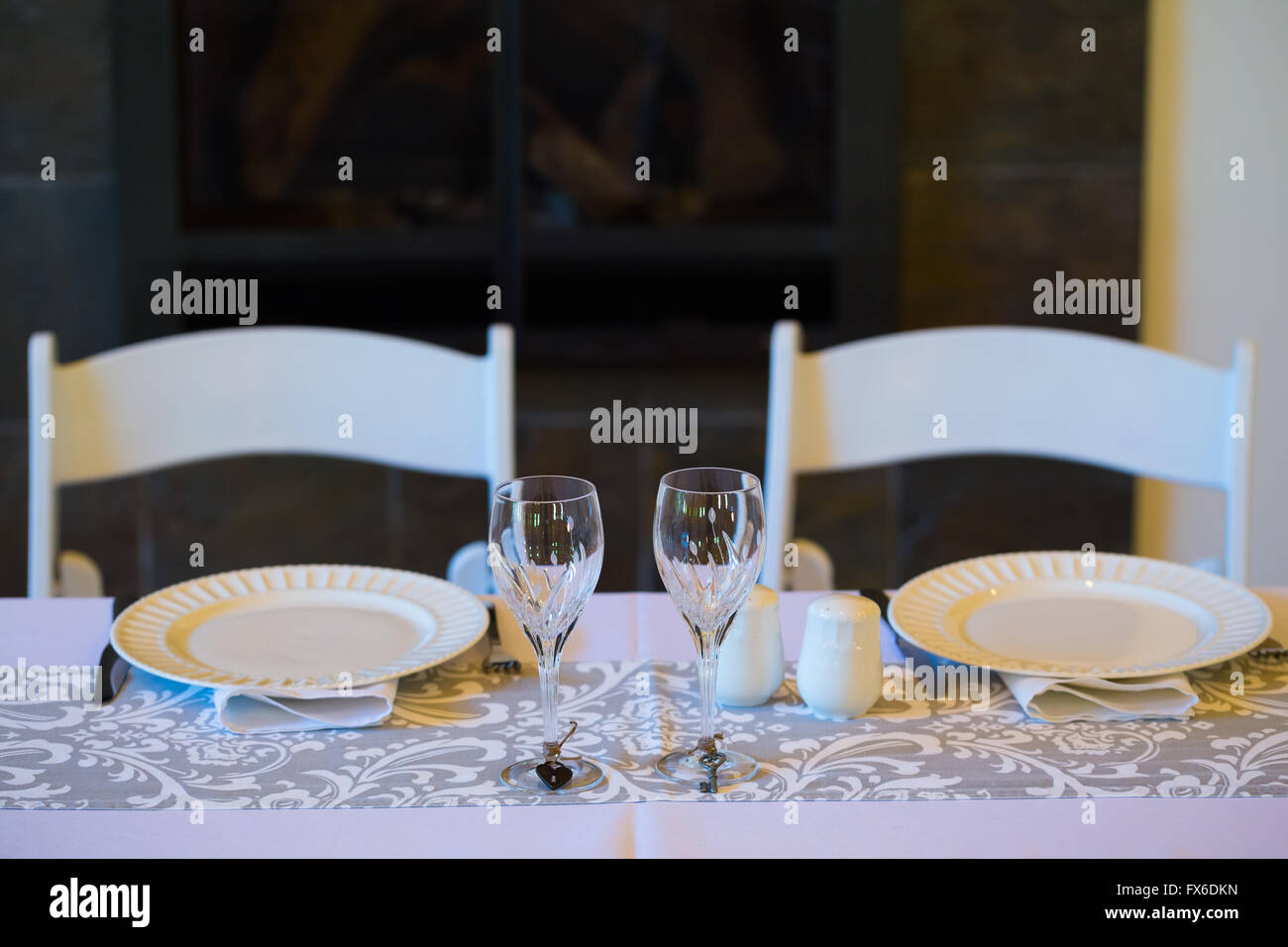 Wedding reception seating has a special spot for the bride and groom at