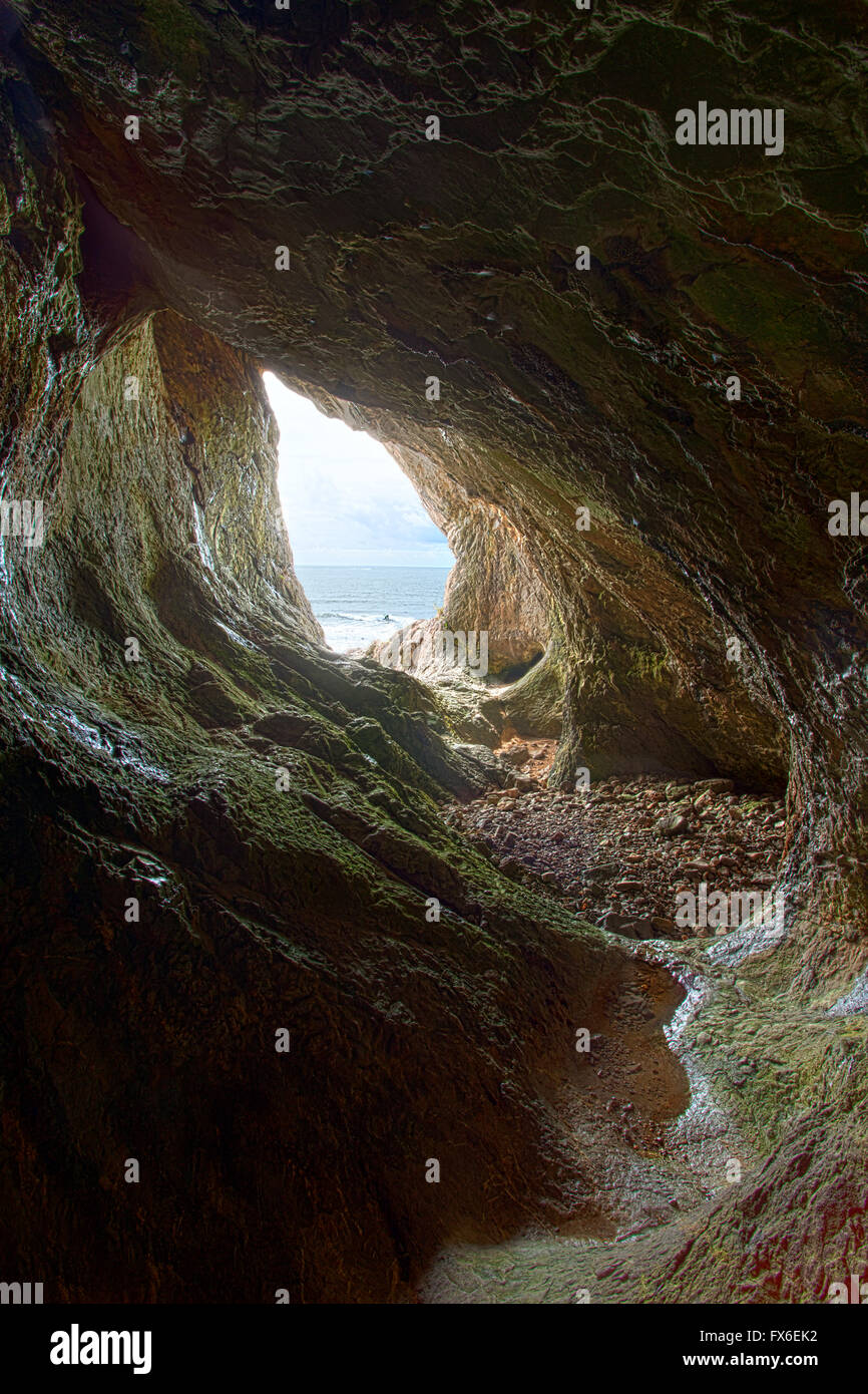 Paviland Cave, Gower Peninsula, Wales Stock Photo