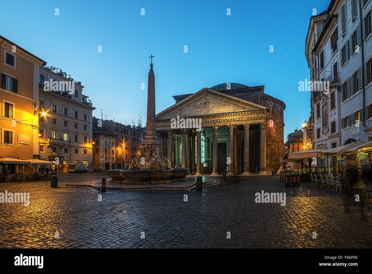 Rome, Italy: The Pantheon in the sunrise Stock Photo