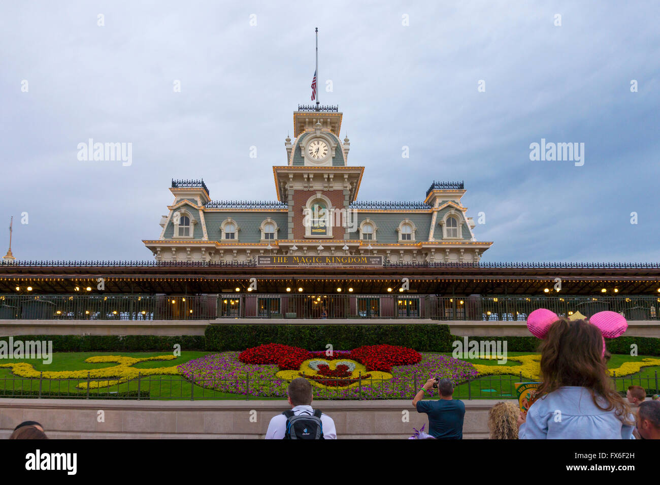 Main Street Station at the entrance to Magic Kingdom in Walt DIsney World, Orlando, Florida Stock Photo