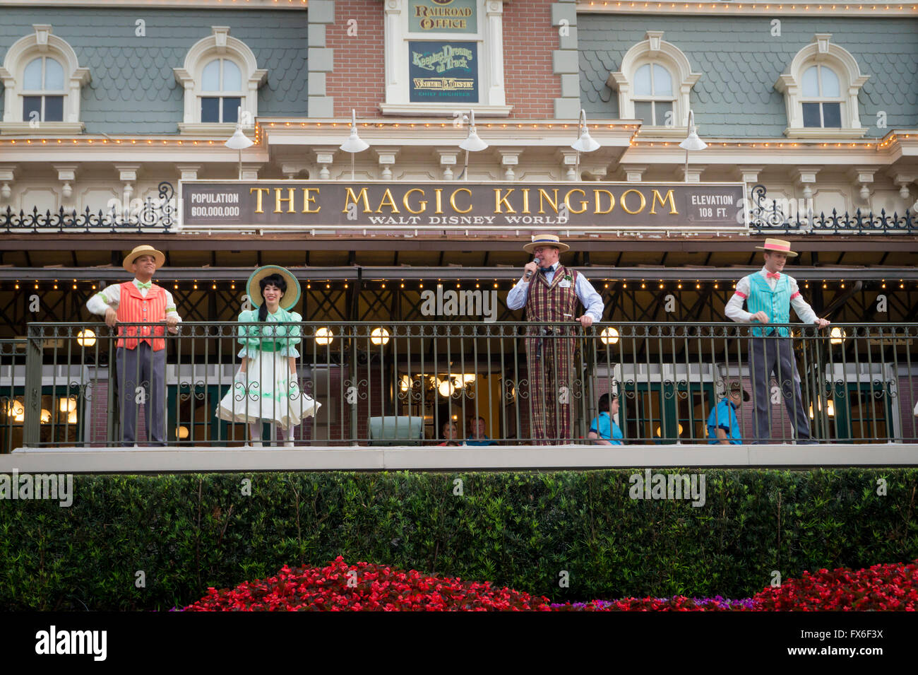 The opening rope drop ceremony to mark the opening of The Magic Kingdom theme park at Walt